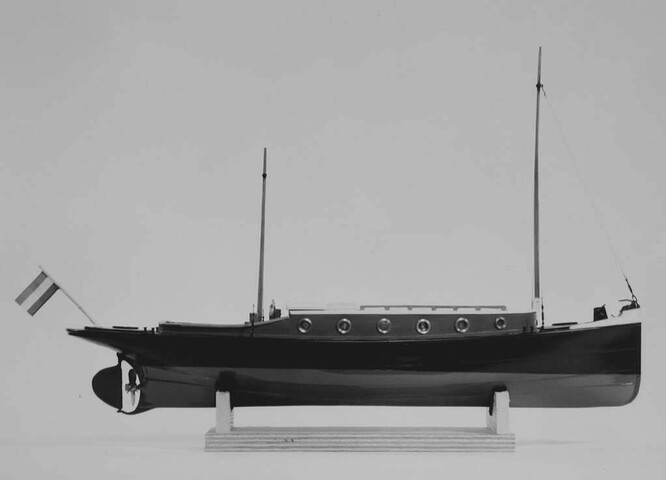 A.5326; Model van het directievaartuig Werf 't Kromhout 3; scheepsmodel
