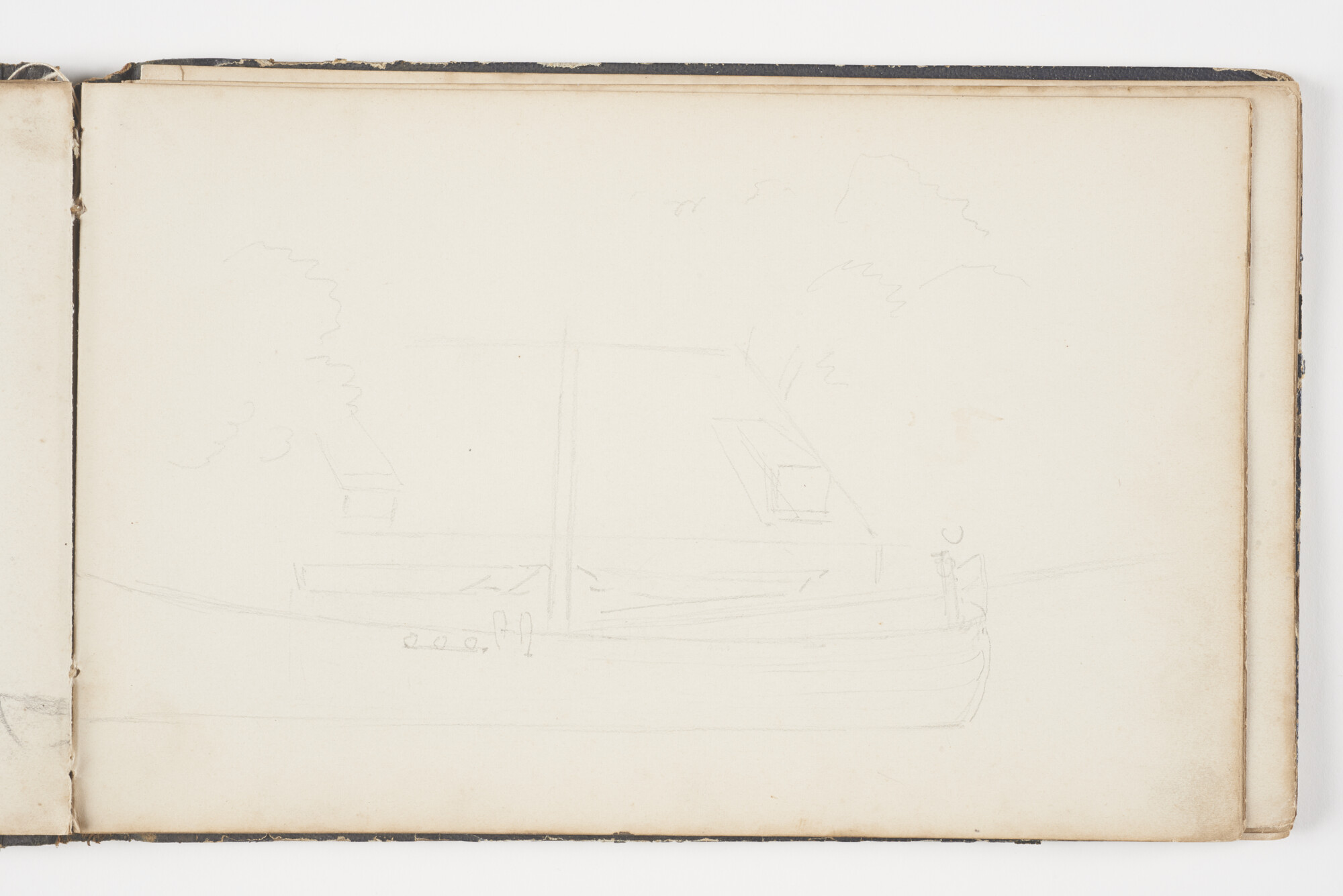 A.2019(01); Schetsboek met studies van binnenvaartschepen en zeeschepen; schetsboek