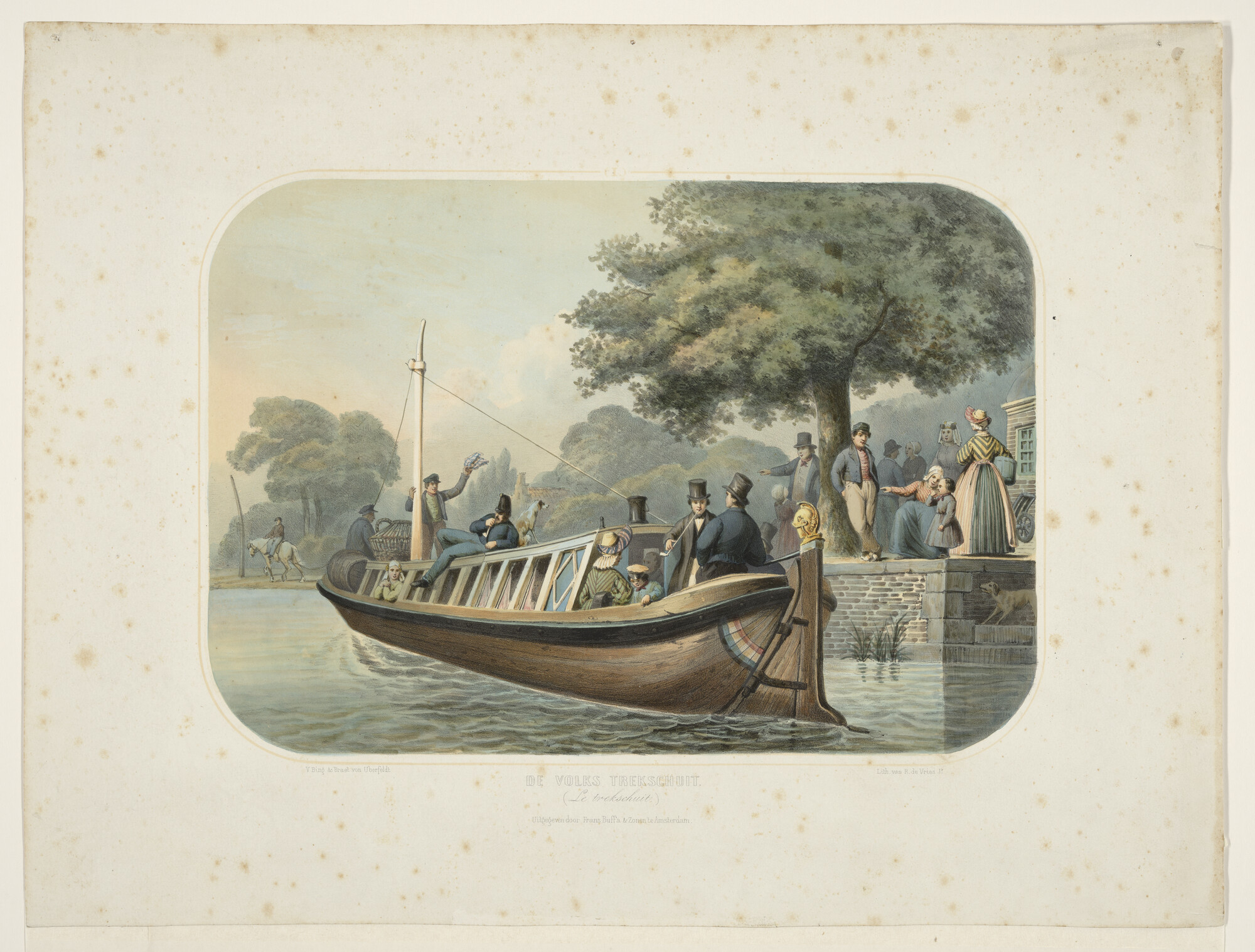 A.0632(01); Volkstrekschuit omstreeks 1850; prent