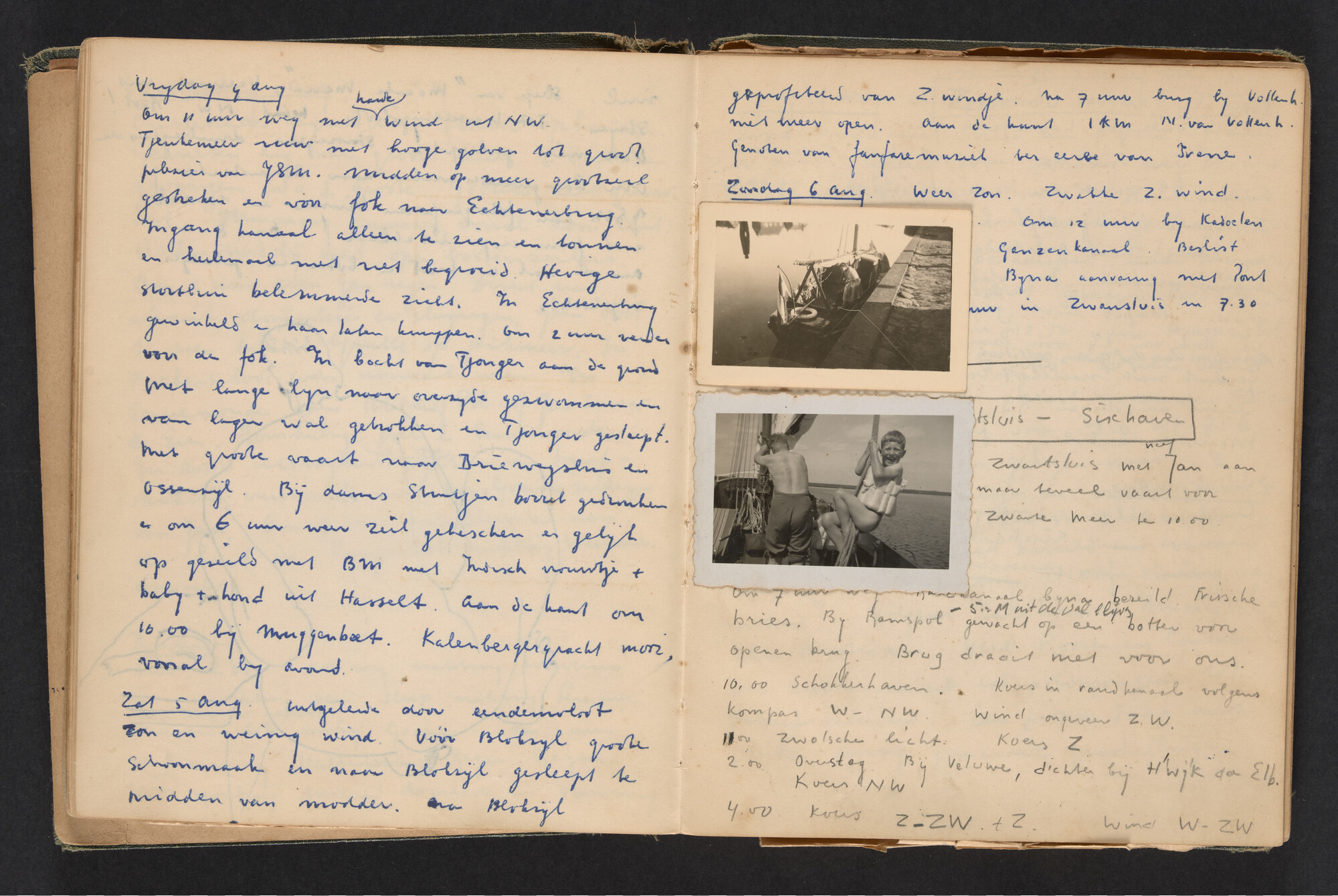 2017.0790; Logboek c.q. fotoalbum van reizen met zeeschouw Grutto in Nederland, 1949-1951; logboek