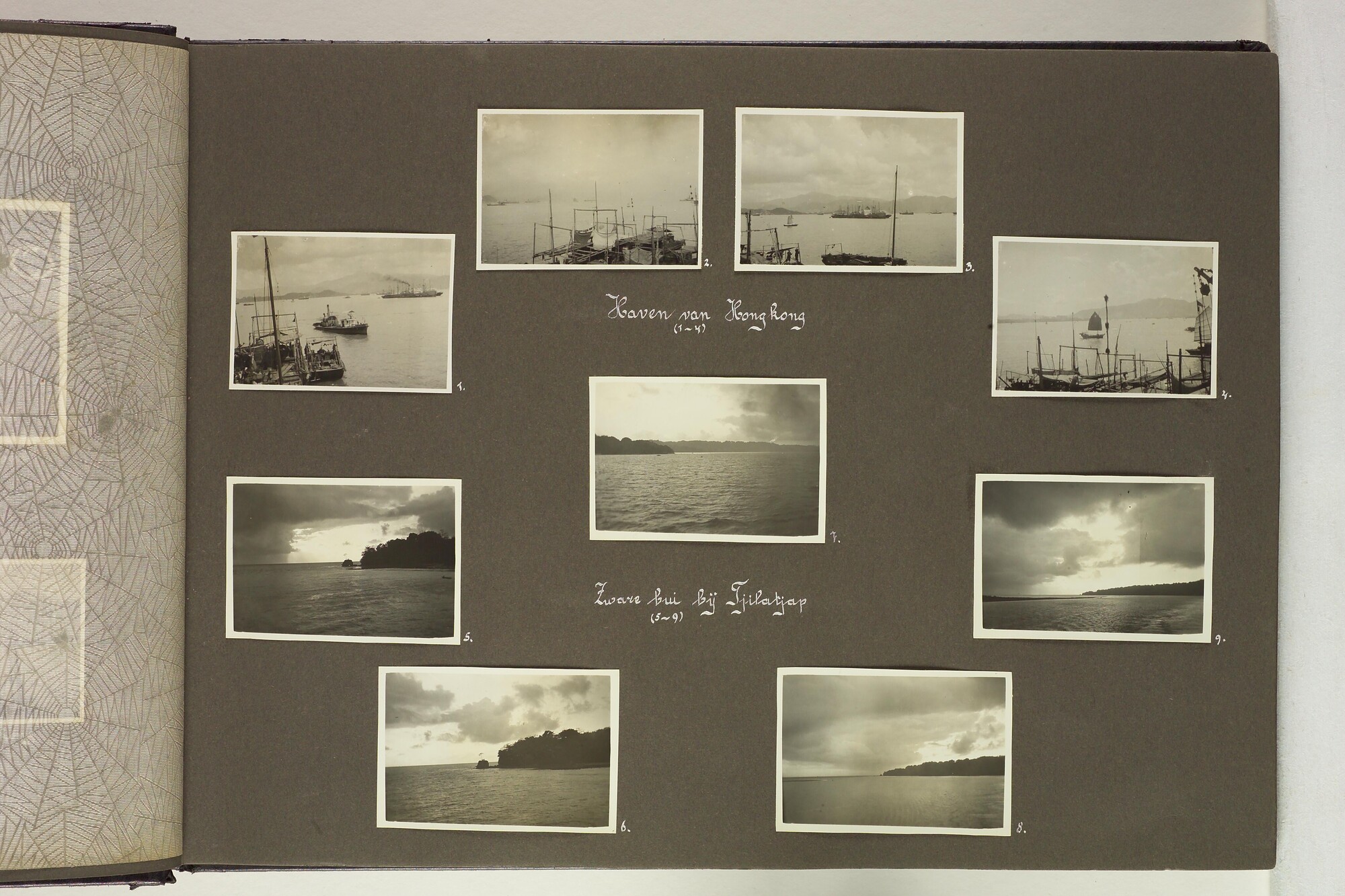 S.5548(091); Persoonlijk album van J.D. van Schooten met foto's aan boord van het ss. Tjikini; fotoalbum