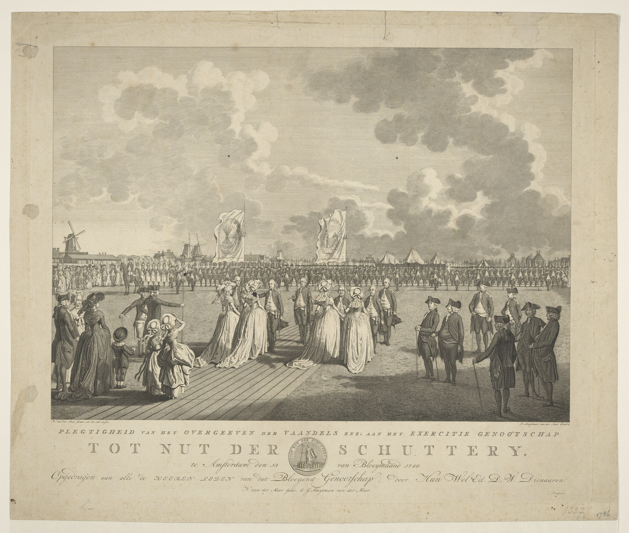 A.2511(03); Plegtigheid van het overgeeven der Vaandels enz; prent