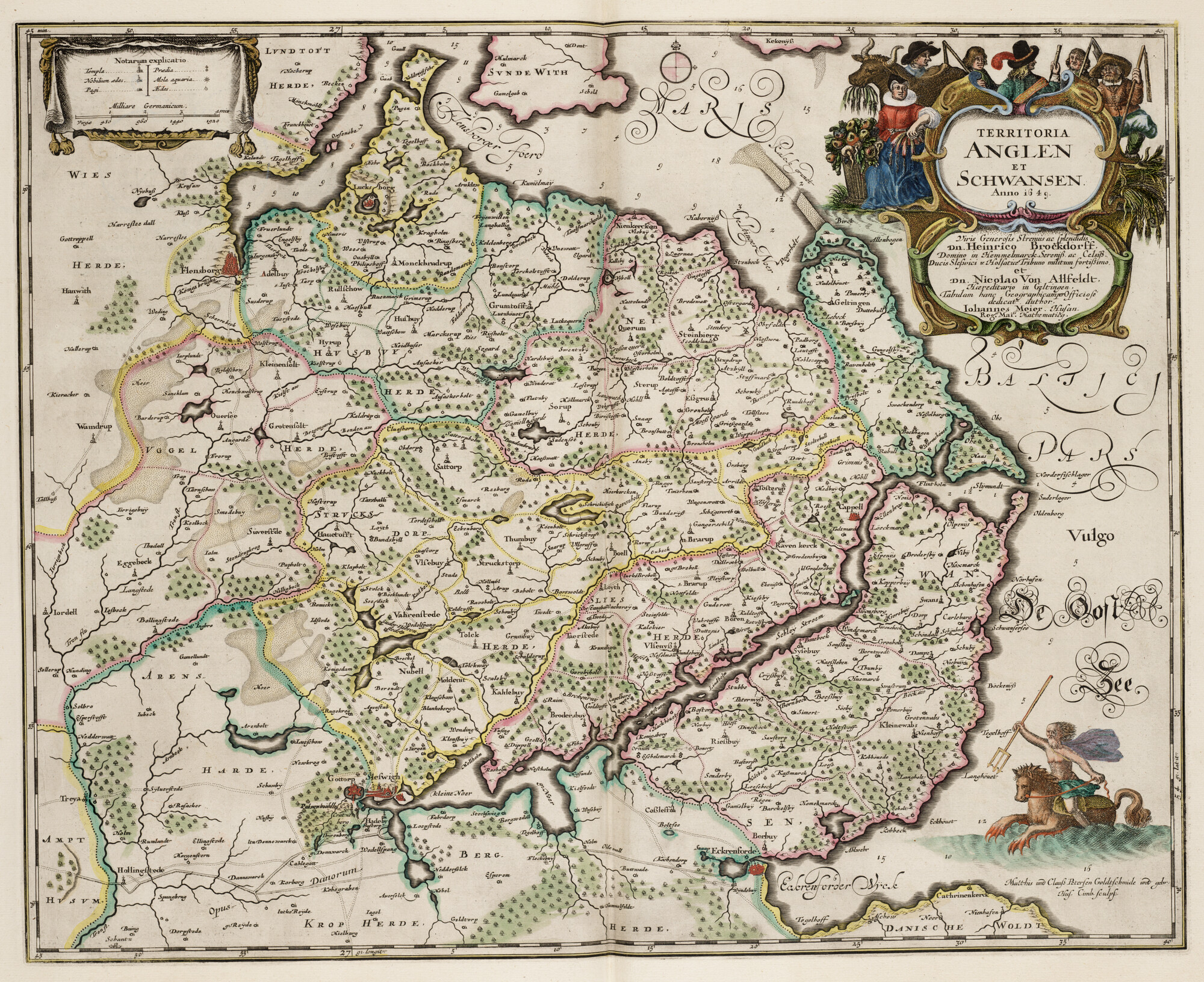 S.1034(01) [kaart 060]; Kaart van Angeln en Schwansen in 1649; landkaart