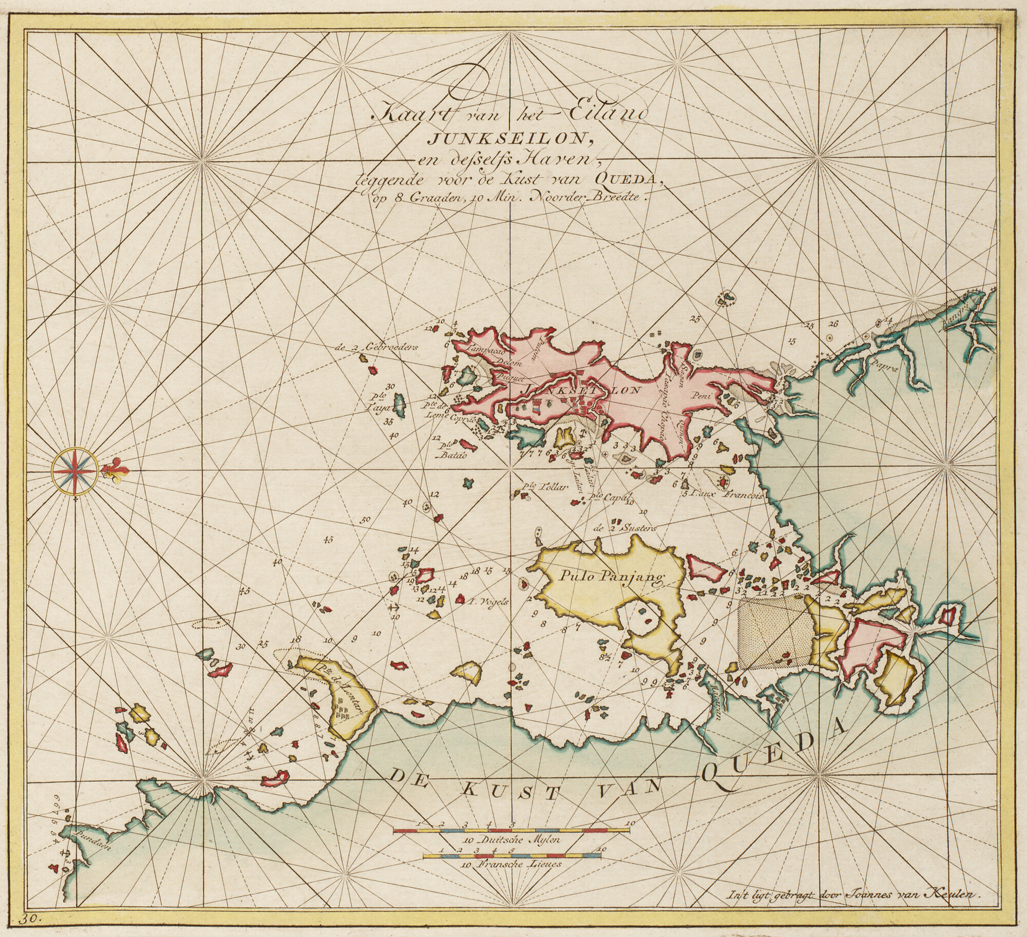 B.0032(109)6 [kaart 092]; Zeekaart van een eiland aan de kust bij Thailand; zeekaart