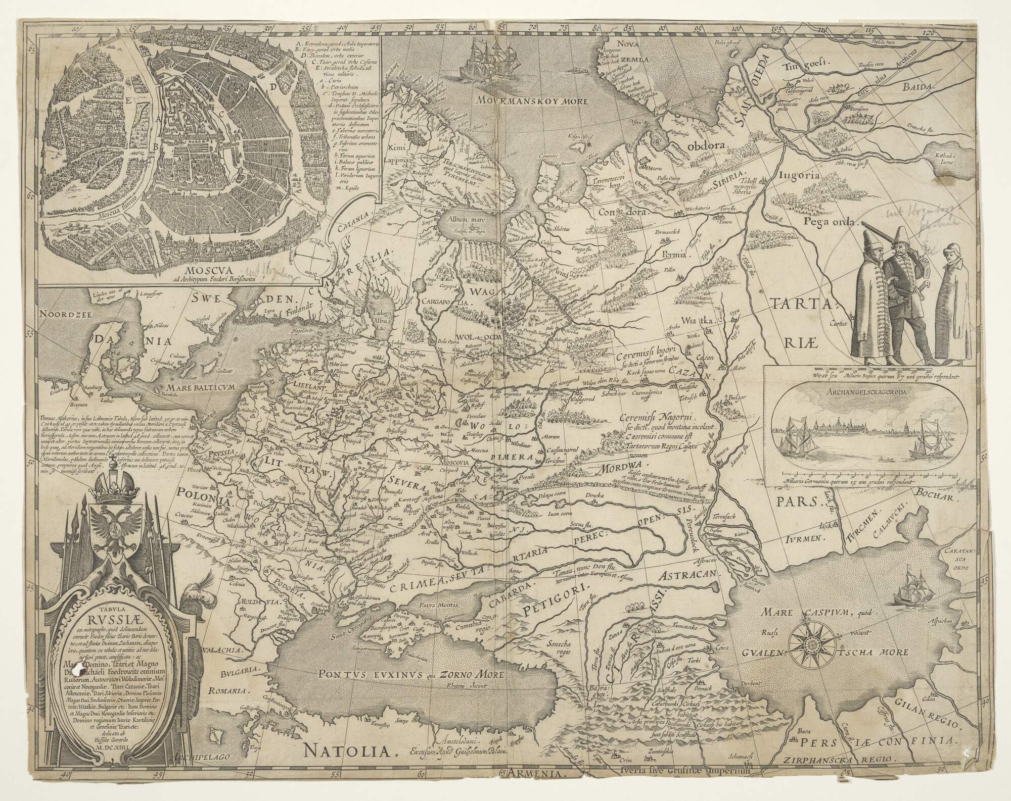 S.2023(01)01; Derde editie van de kaart van Rusland door Hessel Gerritsz, uit 1614; landkaart