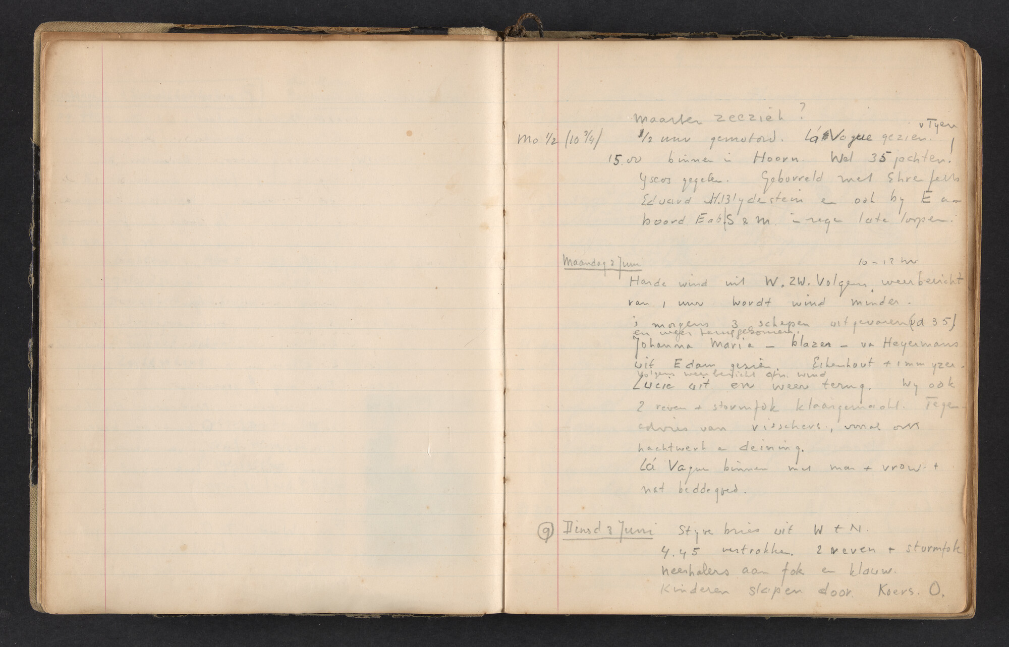 2017.0791; Logboek c.q. fotoalbum van reizen met zeeschouw Grutto in Nederland, 1952-1954; logboek