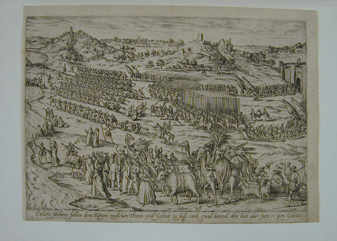 A.0145(027)008; Ettelijke Moren vallen de Keizer te voet, 1535; prent