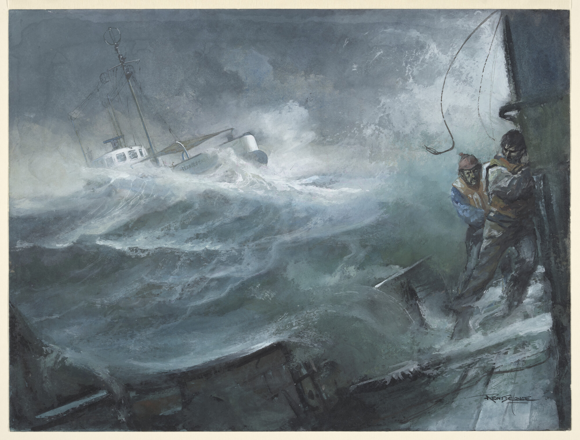 A.4789; De (zelfrichtende) motorreddingboot 'Gebroeders Luden' van de KNZHRM; tekening