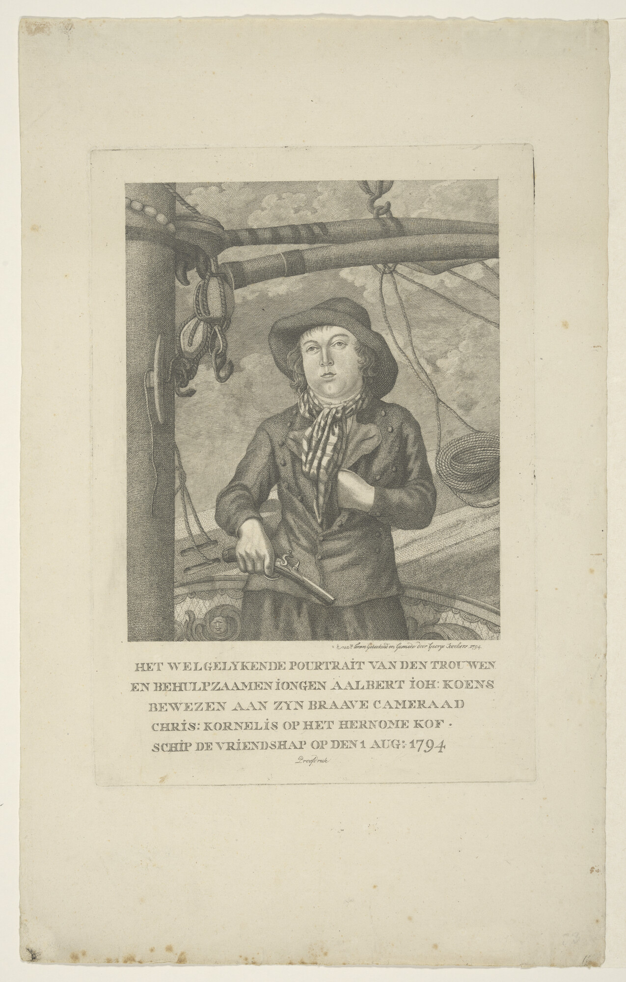 A.0145(179) [nr 0012]; Portret van Aalber Johannes Koens; prent