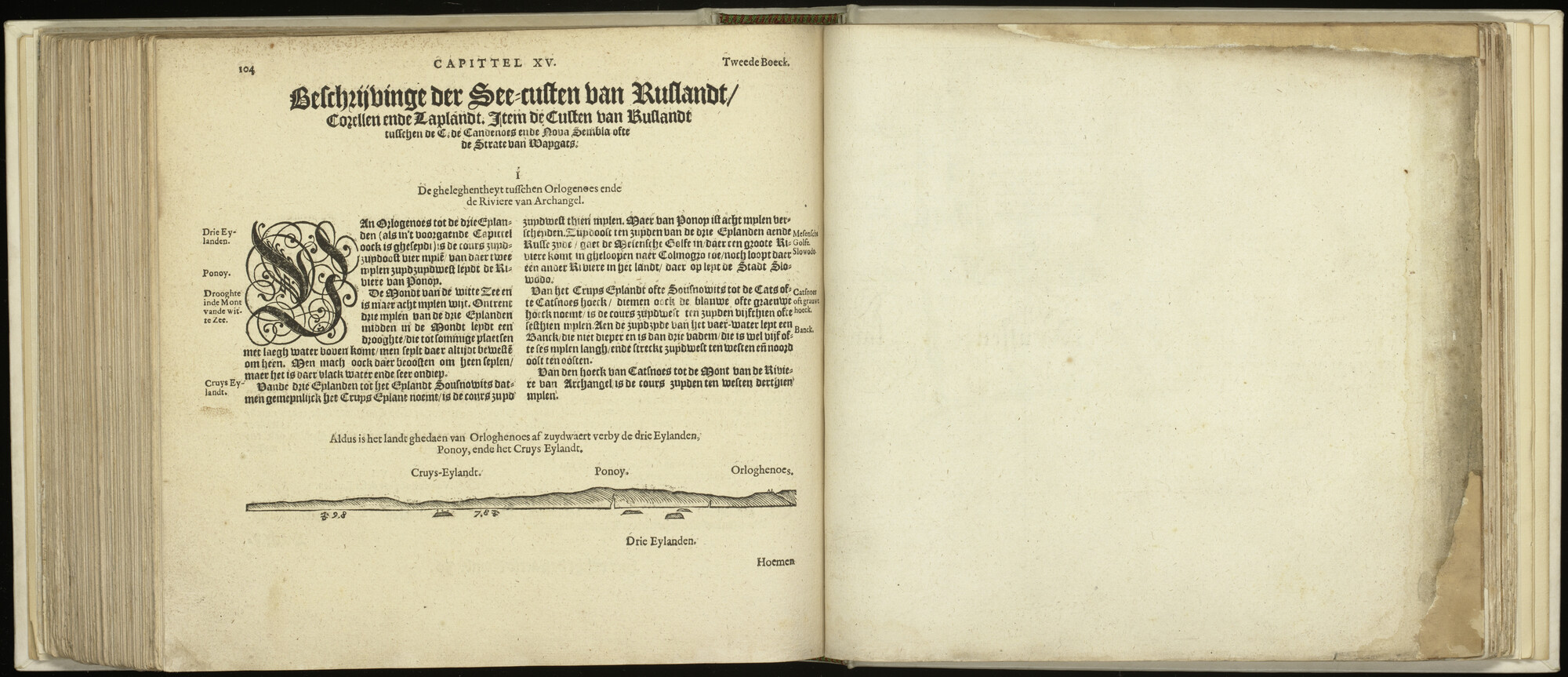 S.1496 [kaart 128]; Beschrijving en kustaanzicht van Noord-Rusland; kaart
