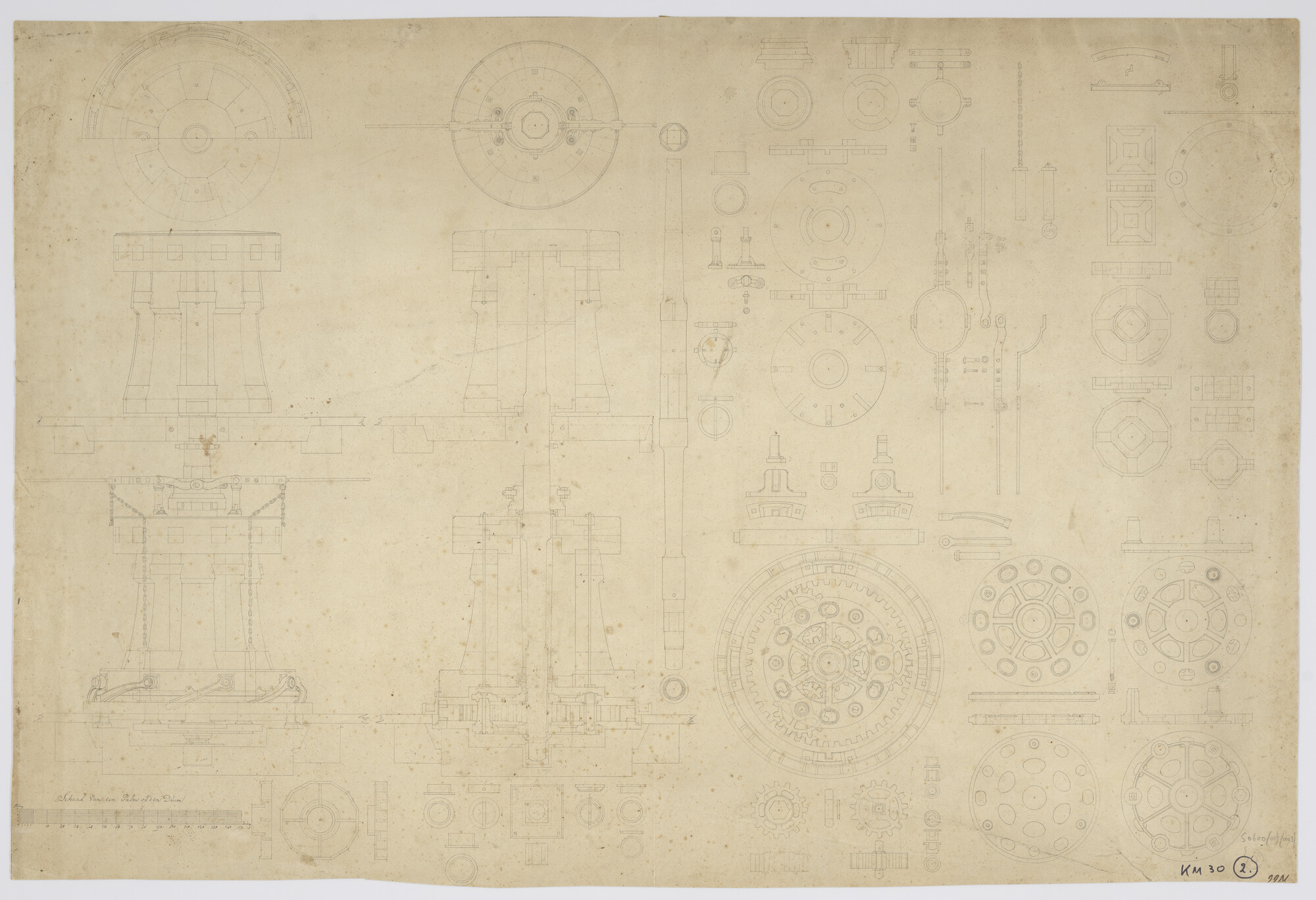 S.0600(01)003; Metalen spil voor enkel en dubbel werk; technische tekening