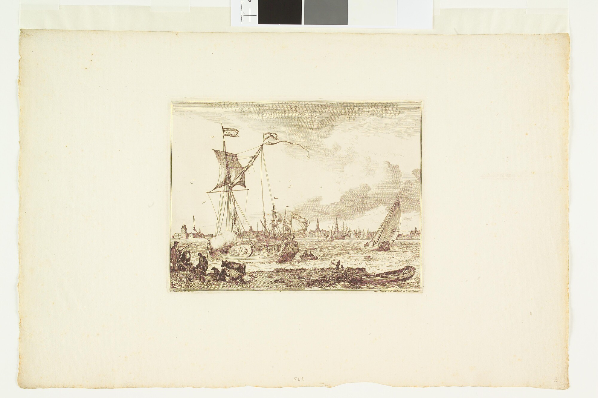 A.0145(166)06; Gezicht op Emden; prent