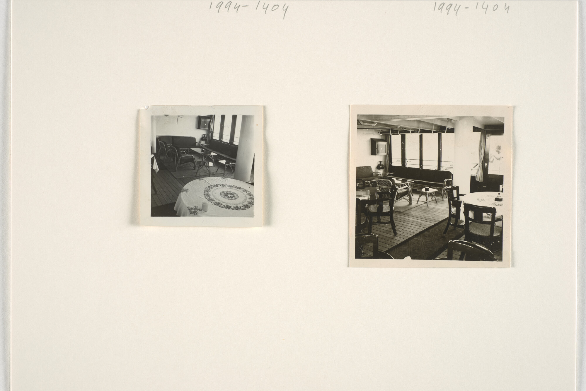 1994.1404; Interieurfotos van een salon of het bemanningsverblijf aan boord van het ms. De Eerens; fotoreportage