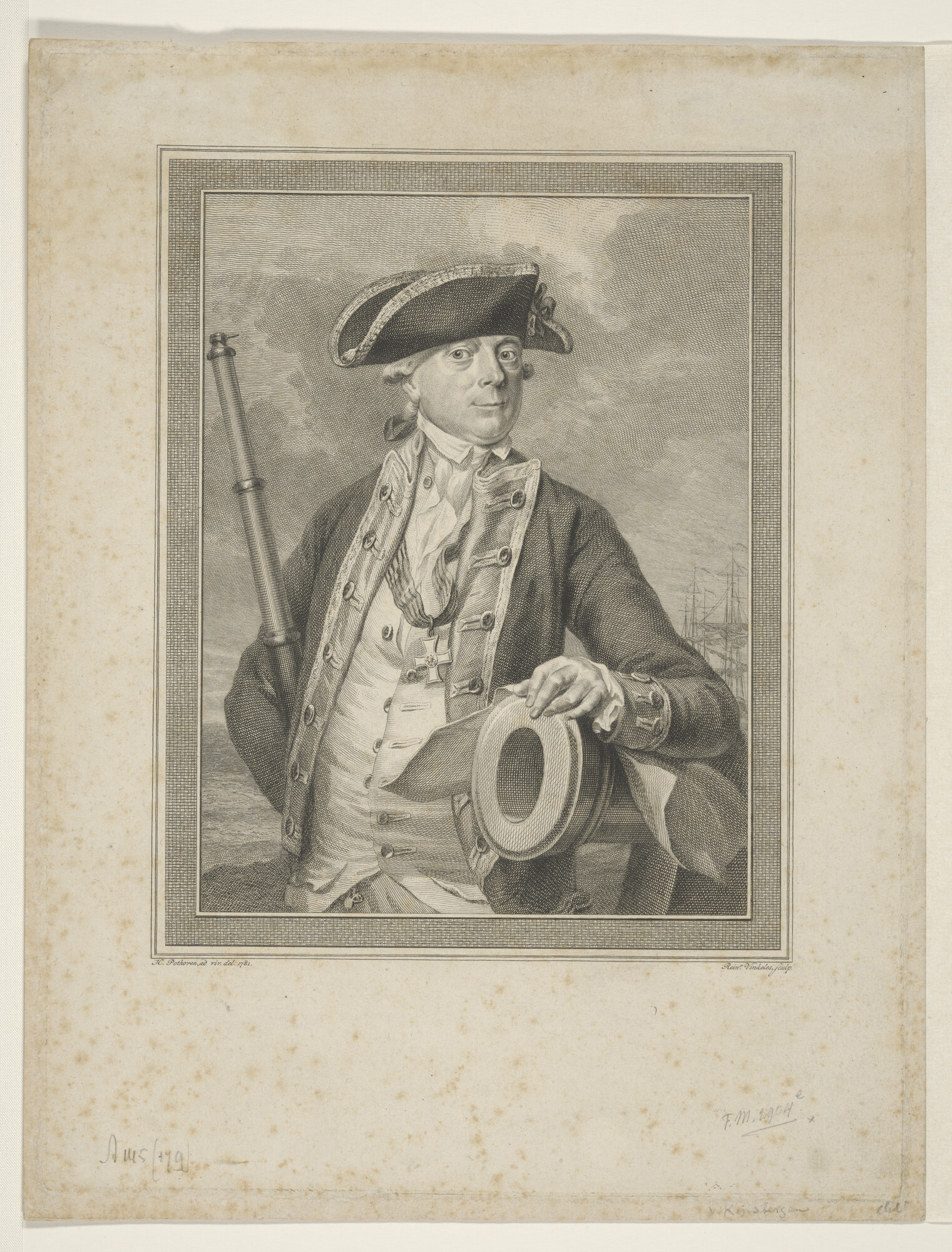 A.0145(179) [nr 0037]; Portret van J.H. van Kinsbergen, halfportret; prent