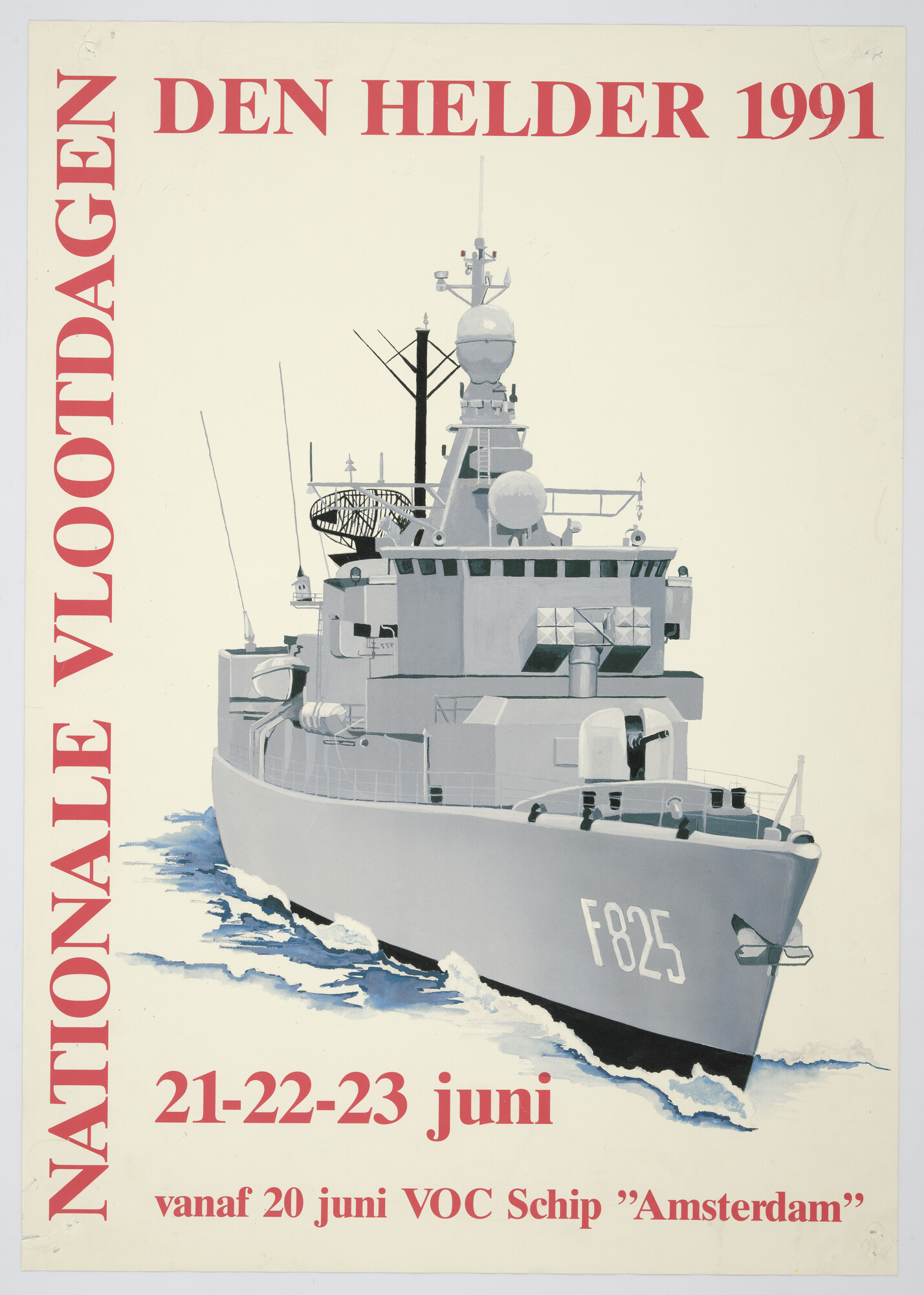 1996.1609; Nationale Vlootdagen van de Koninklijke Marine te Den Helder gehouden op 21-22-23 juni 1991; affiche