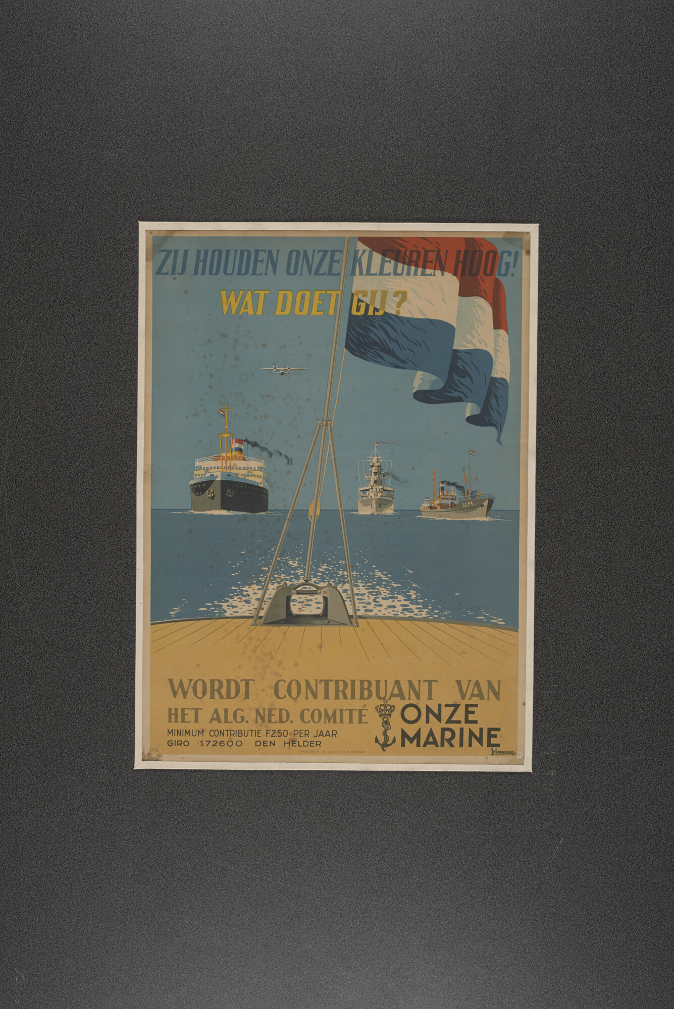 2015.4723; Affiche van het Algemeen Nederlandsch Comité Onze Marine; affiche