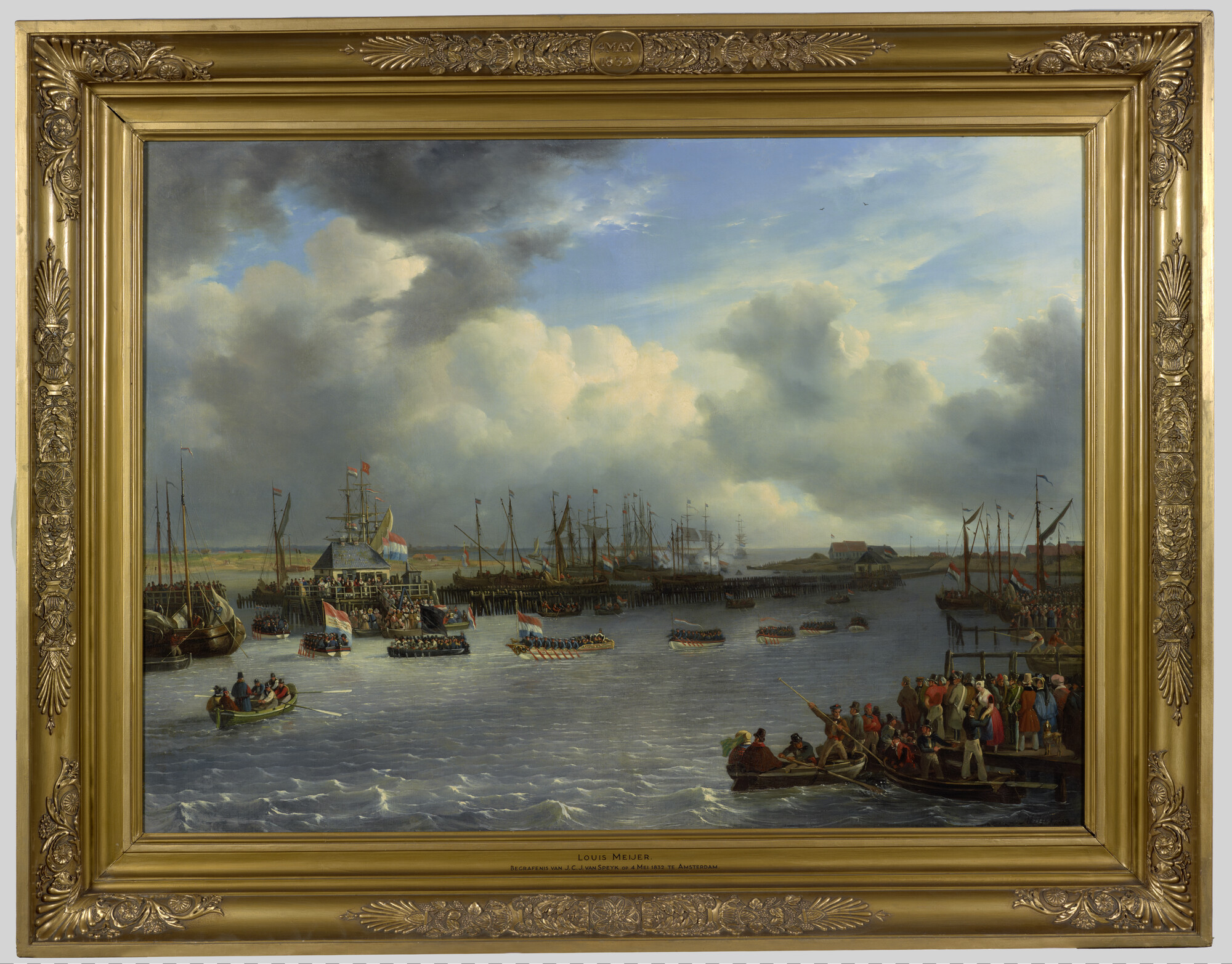 A.1783; Begrafenis van J.C.J. van Speyk op 4 mei 1832 te Amsterdam; schilderij