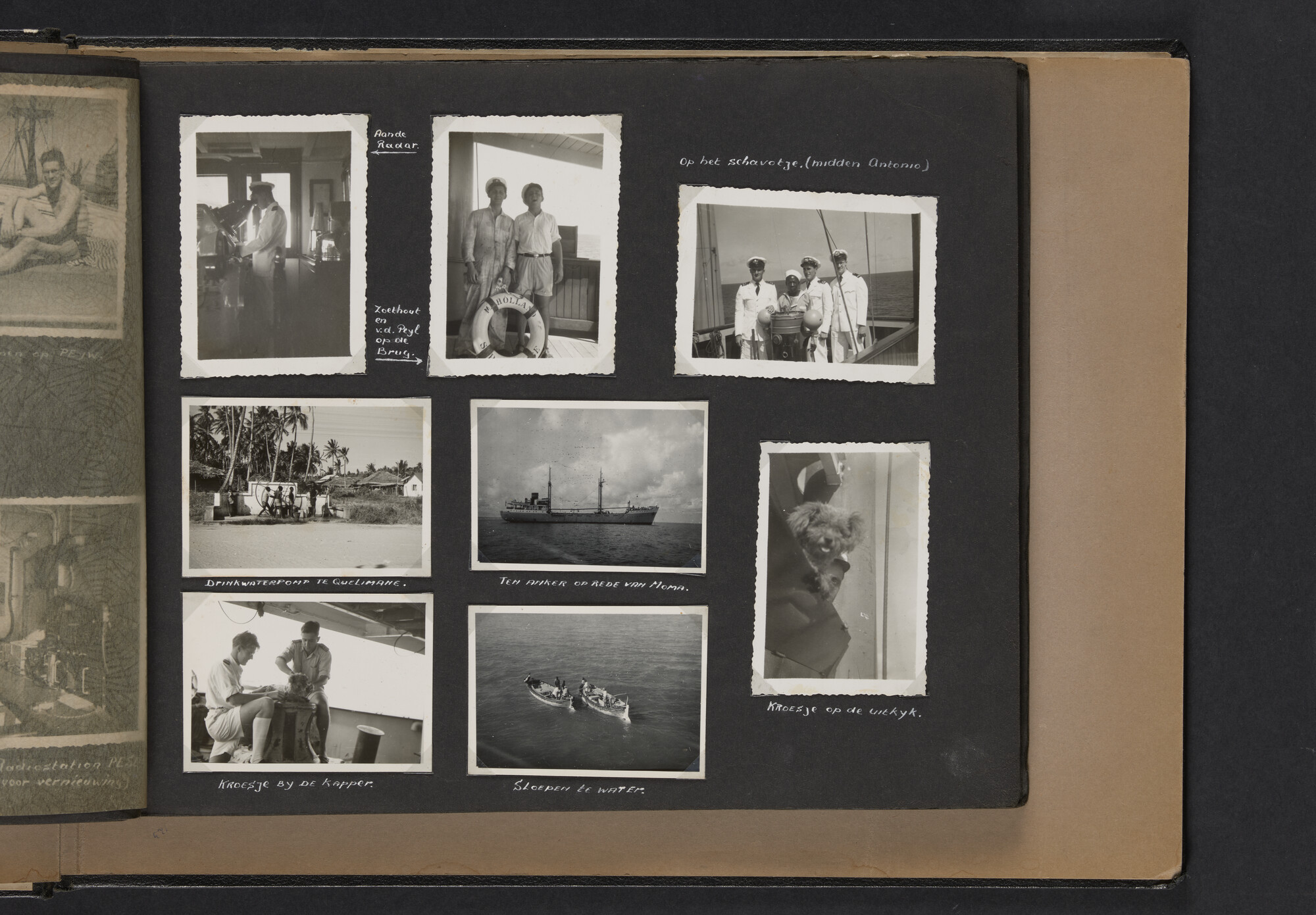 2021.0010; Fotoalbum van Joost Ossewaarde, radiotelegrafist, van reizen op diverse schepen van 1953 t/m 1958; fotoalbum