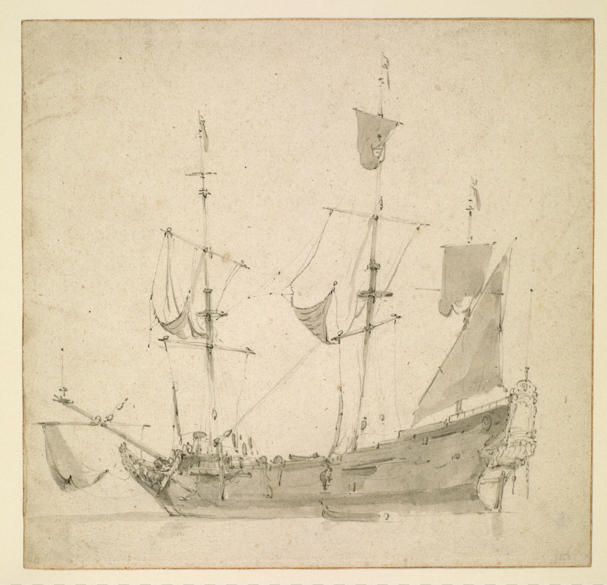 A.0149(0167); Een oorlogsschip; tekening