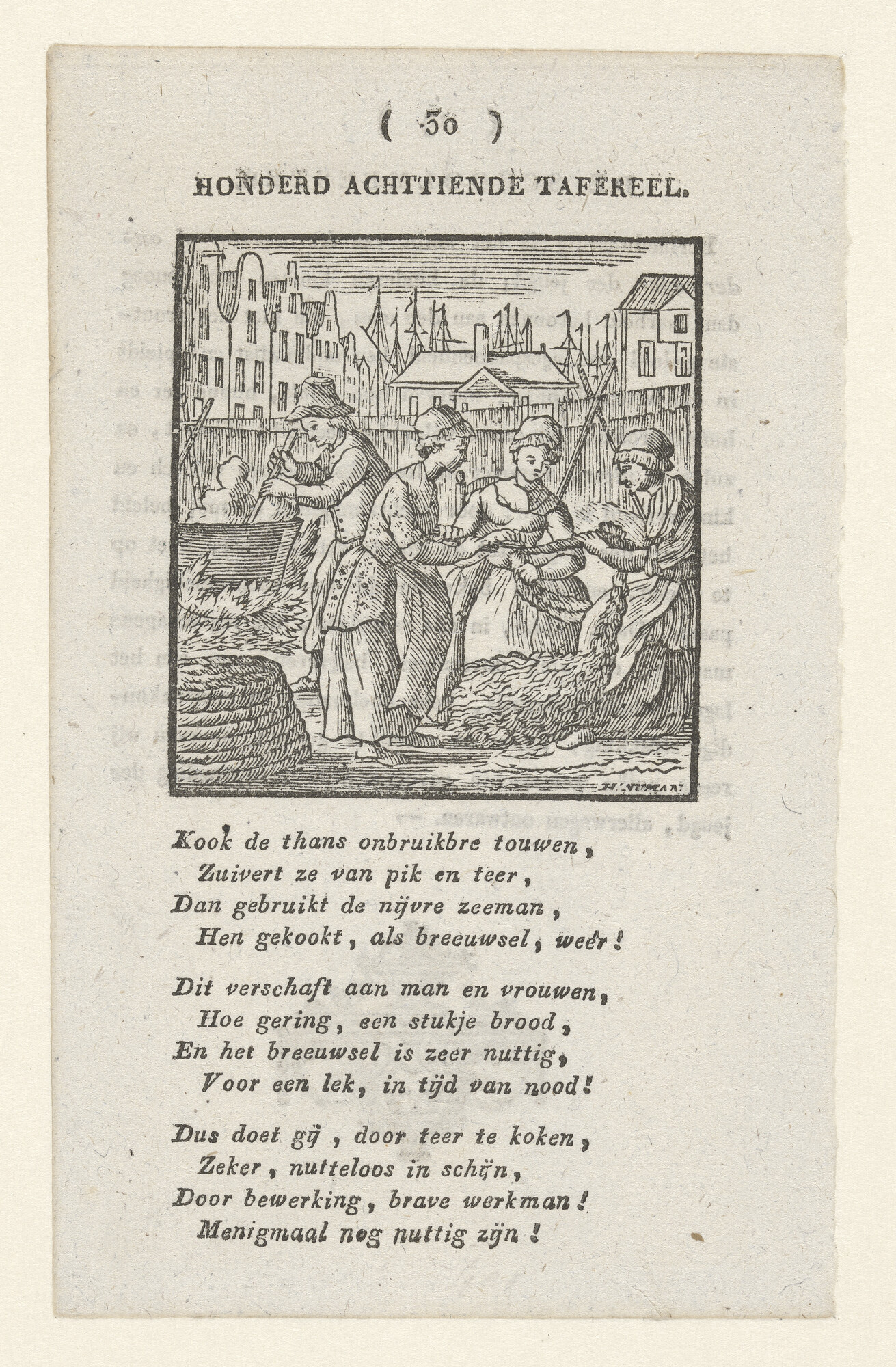 A.4928(01); Het koken van touwwerk; prent