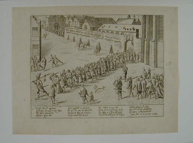 A.0145(027)183; Ontdekking der sodomie in een klooster te Brugge, 18 mei 1578; prent
