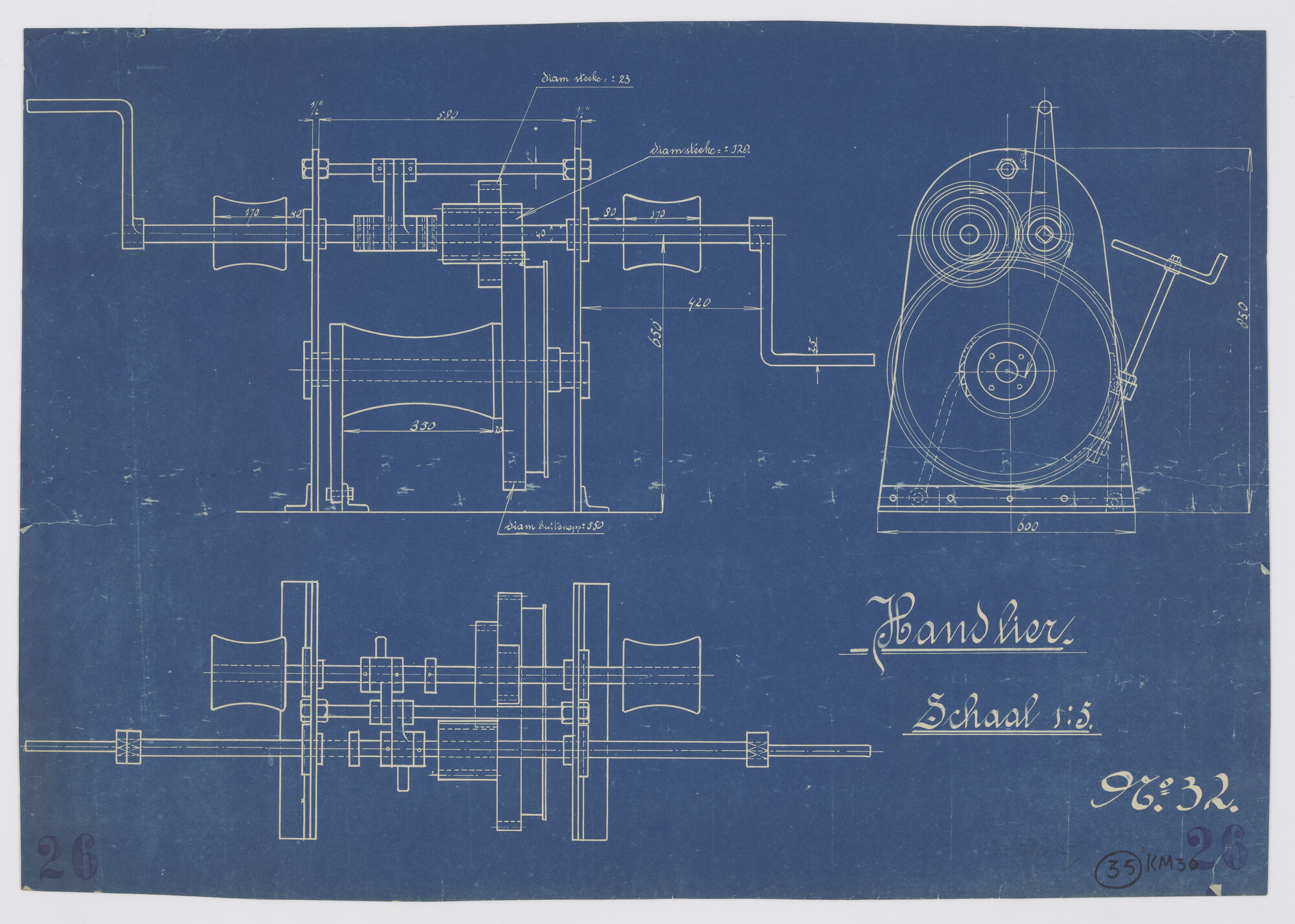 S.2175(4627); Handlier; technische tekening