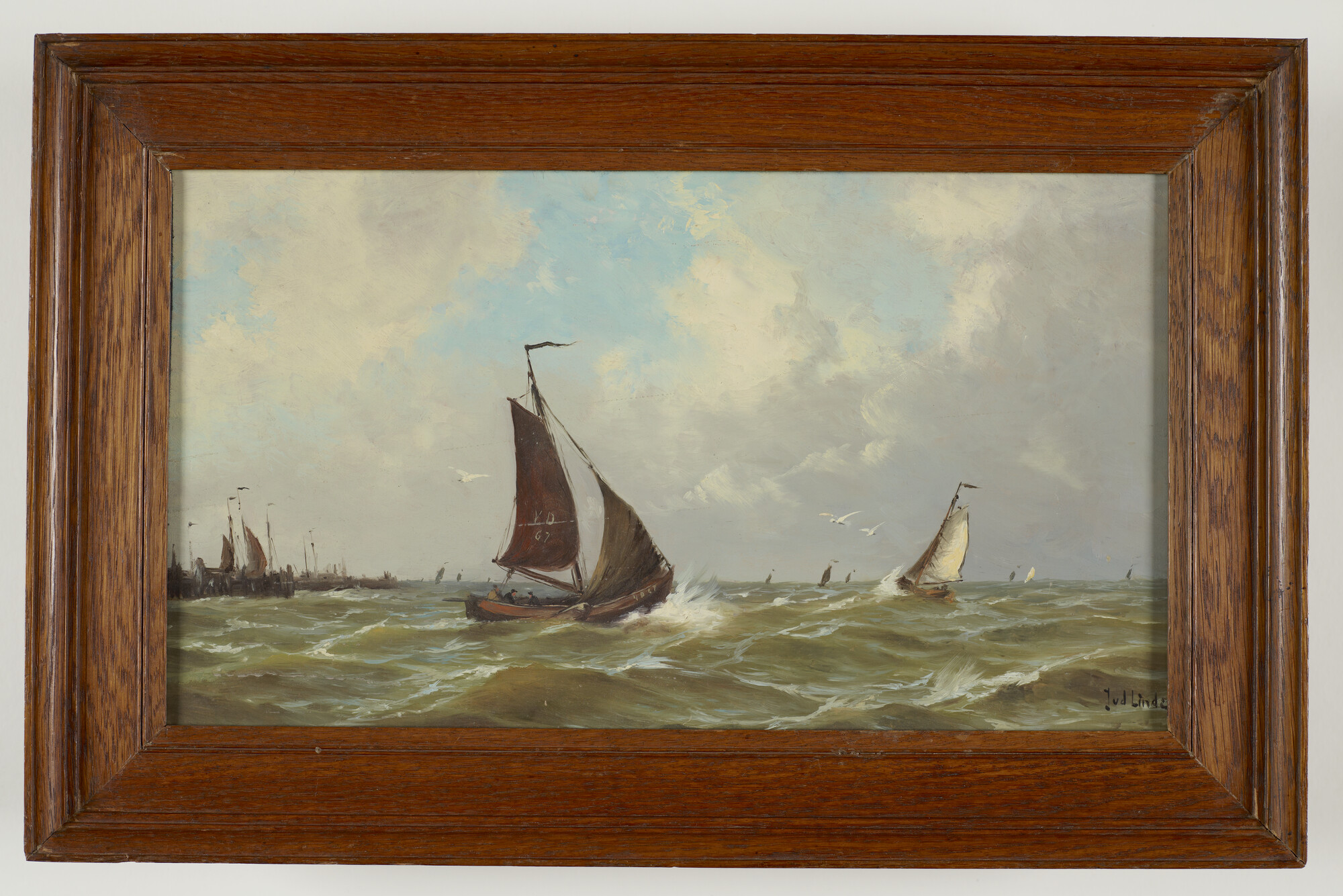 S.4728(01); Botters voor de haven van Volendam; schilderij