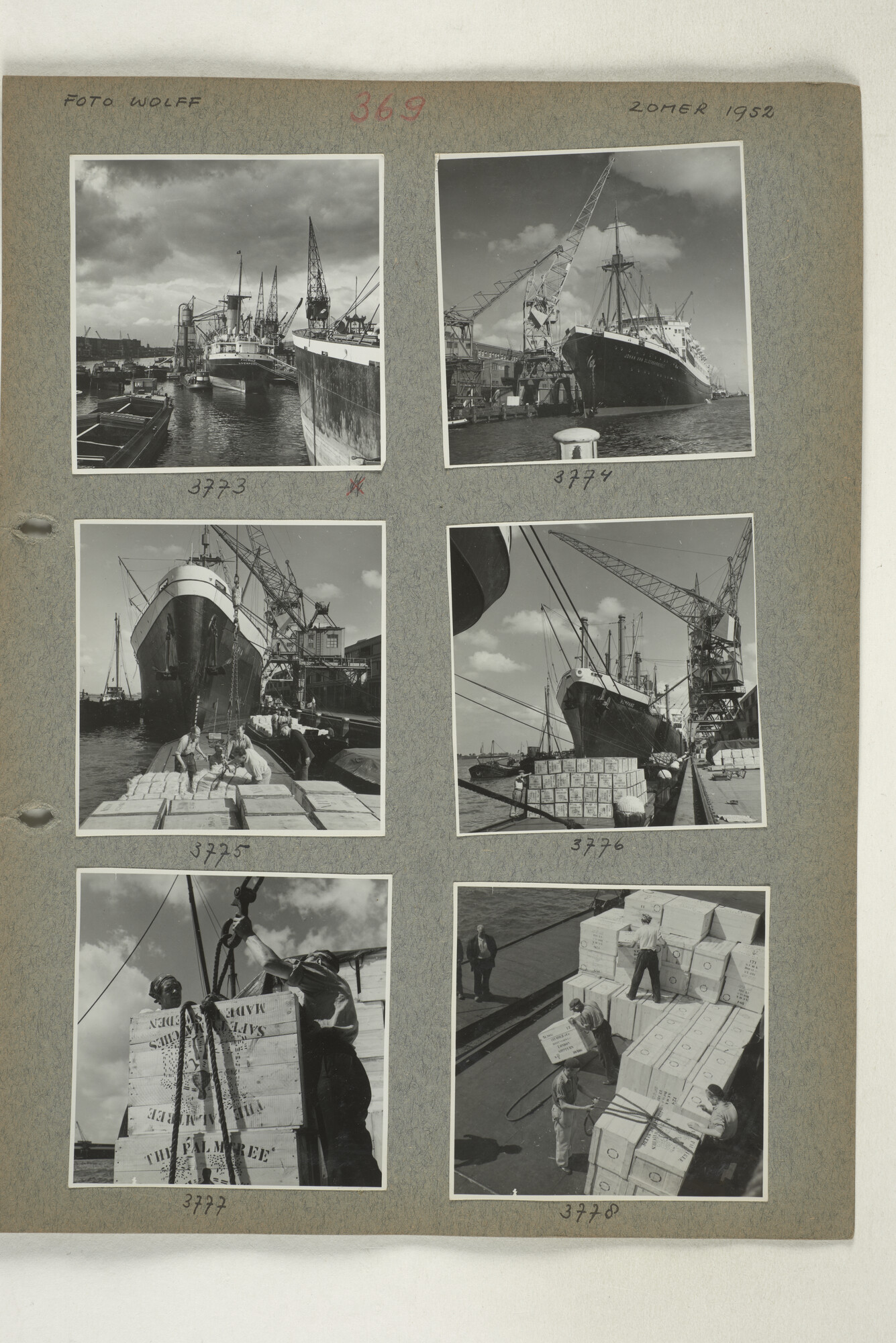 1998.2182; Omslag (voorheen ordner) met een grote hoeveelheid proef foto's van de haven en de stad van Amsterdam; omslag