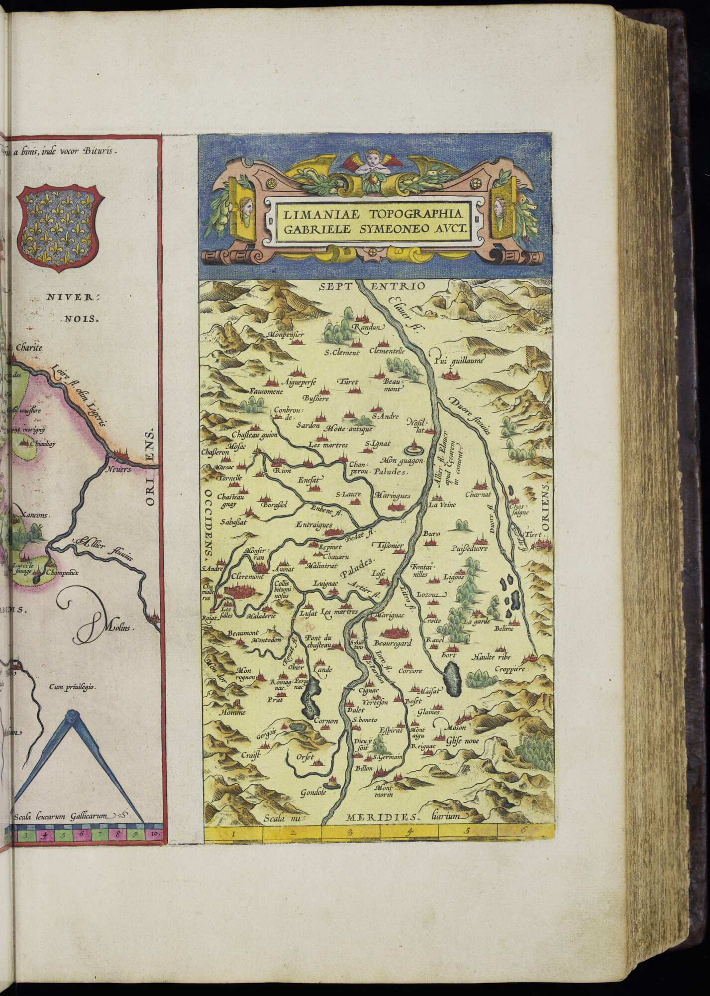 A.0145(232) [kaart 025]; Kaart van Centraal-Frankrijk en kaart van het stroomgebied van de Allier; kaart