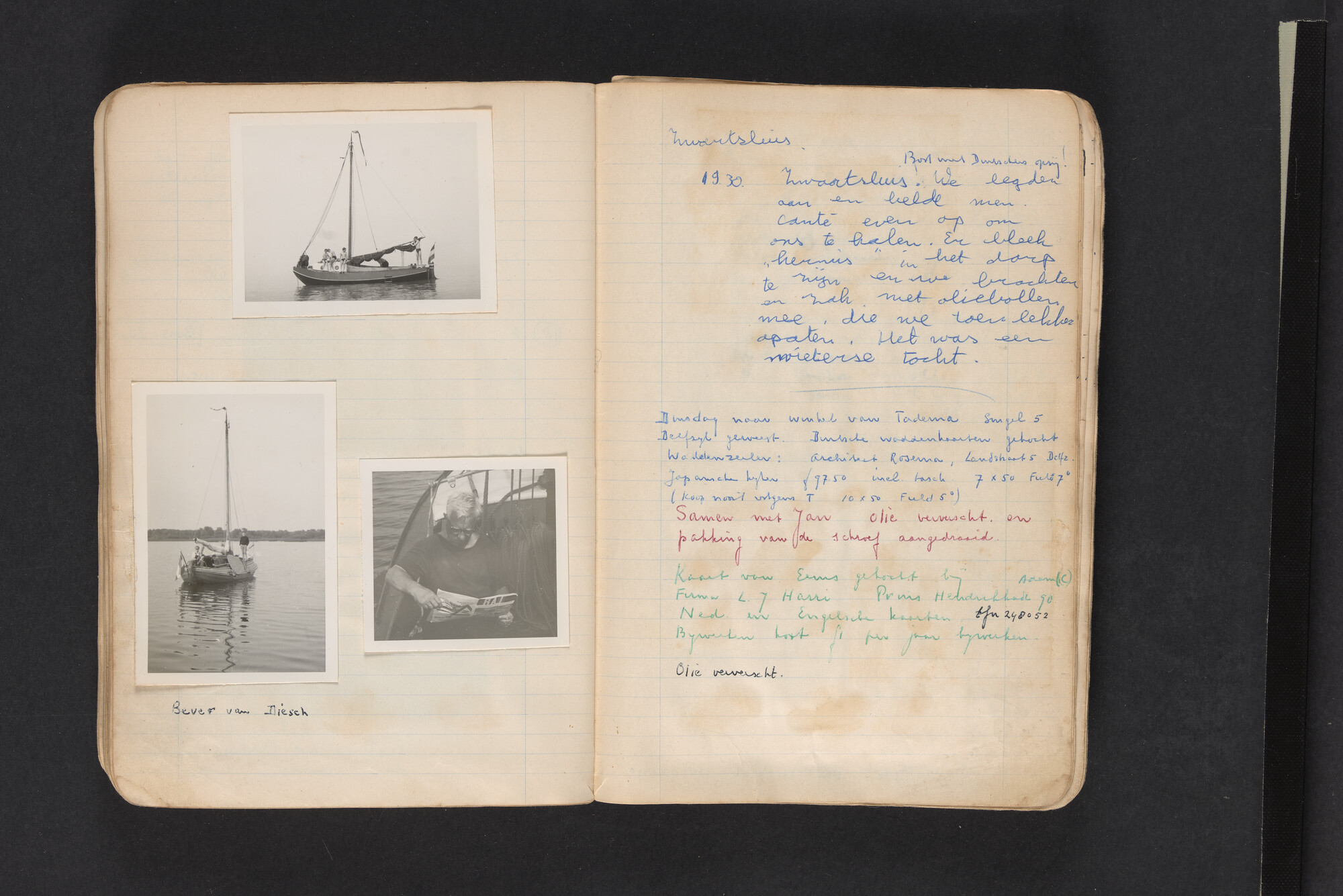 2017.0794; Logboek c.q. fotoalbum van reizen met zeeschouw Grutto in Nederland, 1961-1962; logboek