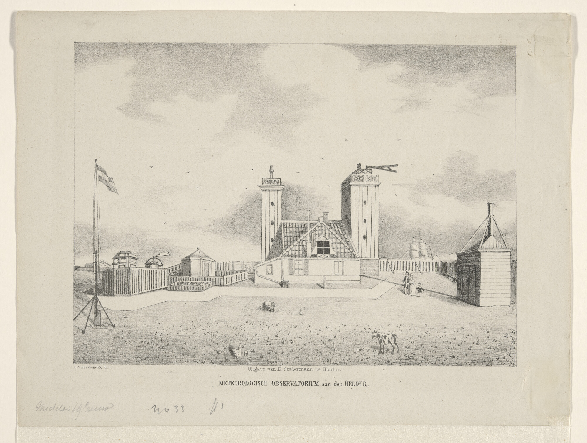A.1656(31); Het Meteorologisch Observatorium in Den Helder; prent