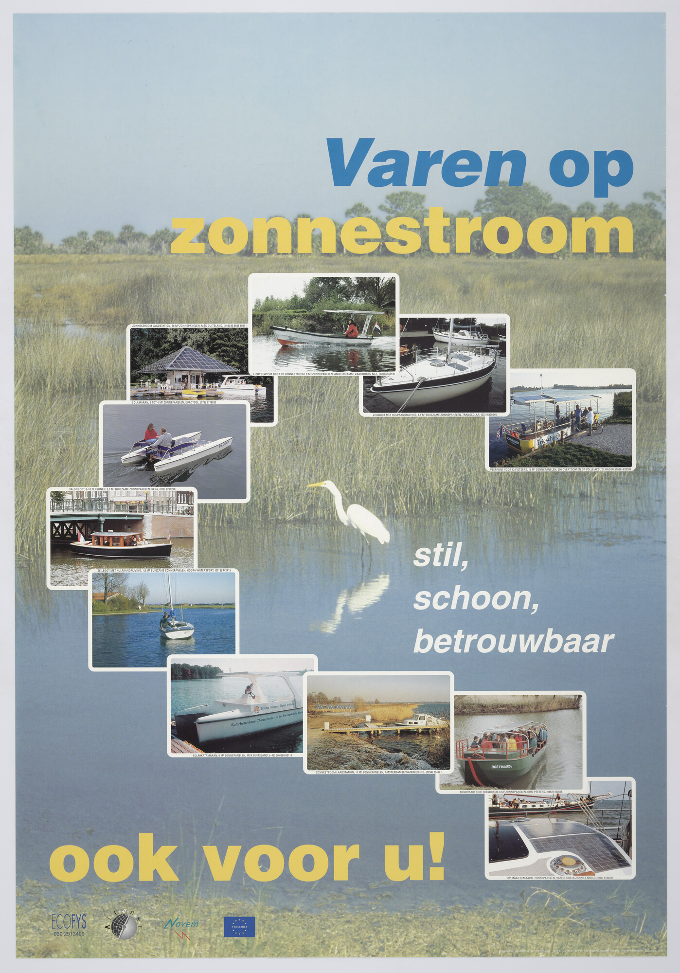 1998.1599; Varen op zonnestroom, stil schoon, betrouwbaar ook voor U. Affiche [...]; affiche