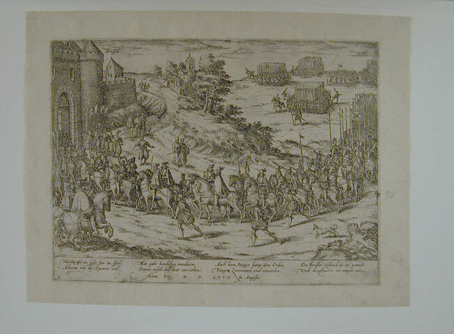 A.0145(027)102; De intocht van Alva in Brussel, 27 augustus 1567; prent