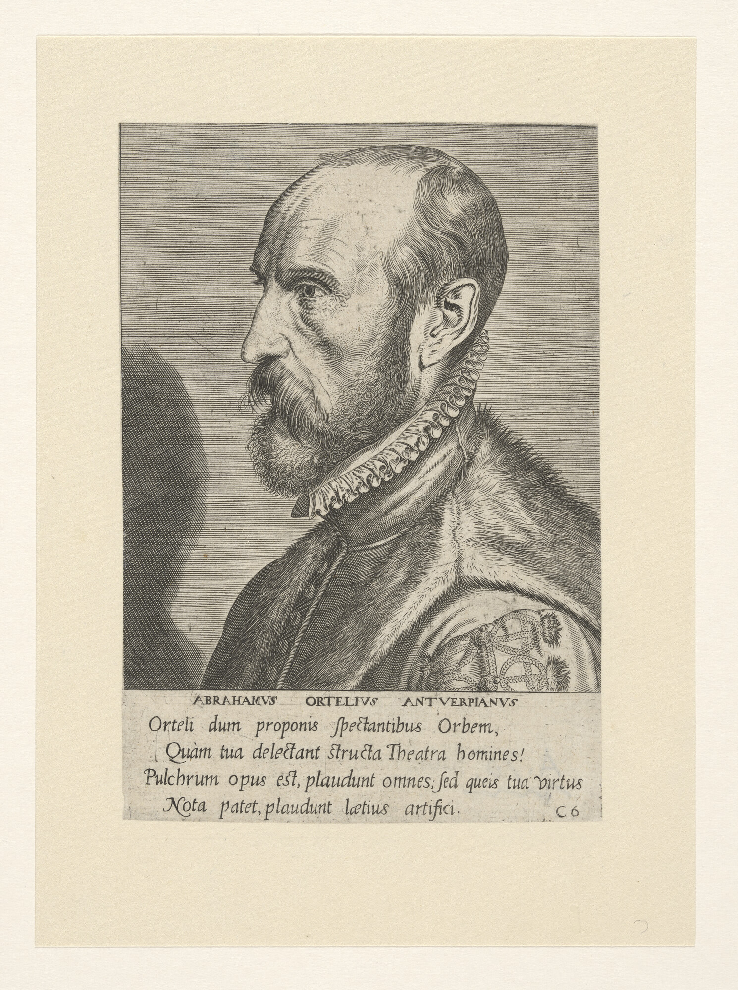 A.0075(061); Portret van Abraham Ortelius; prent