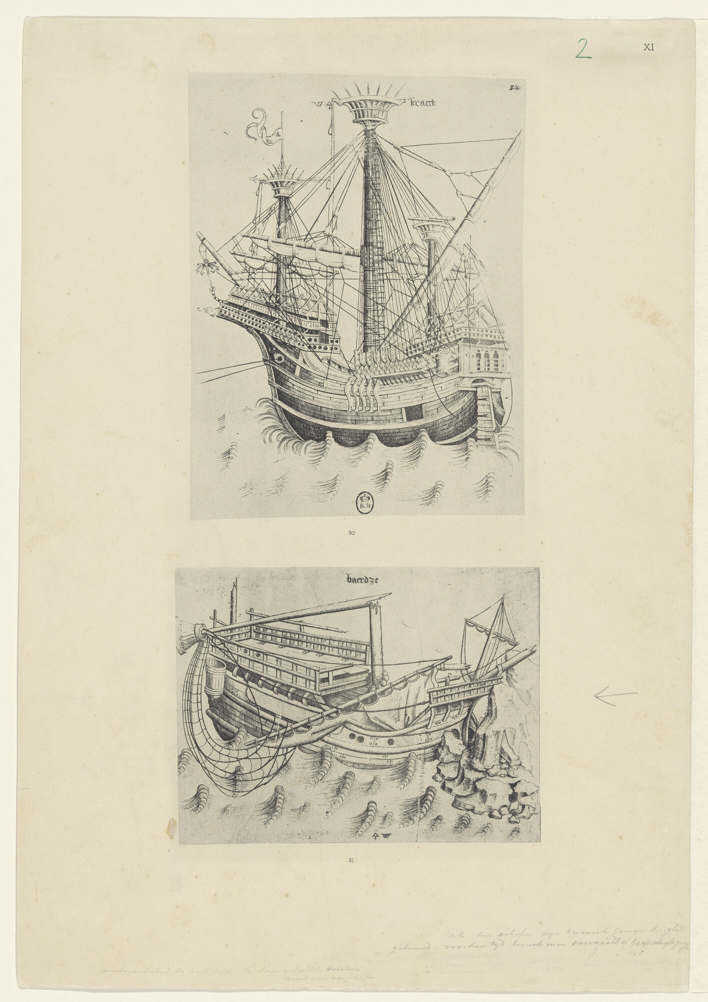 A.0149(0708); Een kraeck en een baerdze; prent