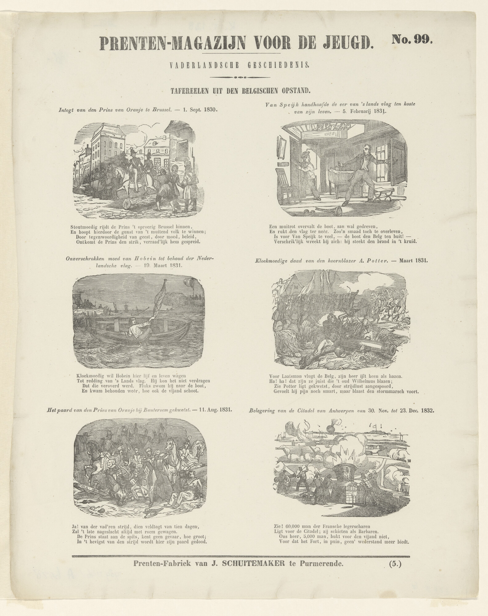 1989.1146; De Belgische Opstand in 1830; prent