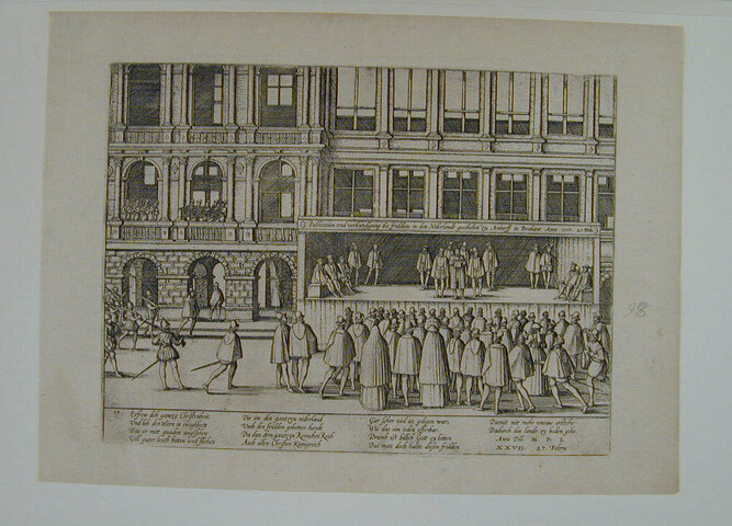 A.0145(027)160; Afkondiging van vrede te Antwerpen, 27 februari 1577; prent