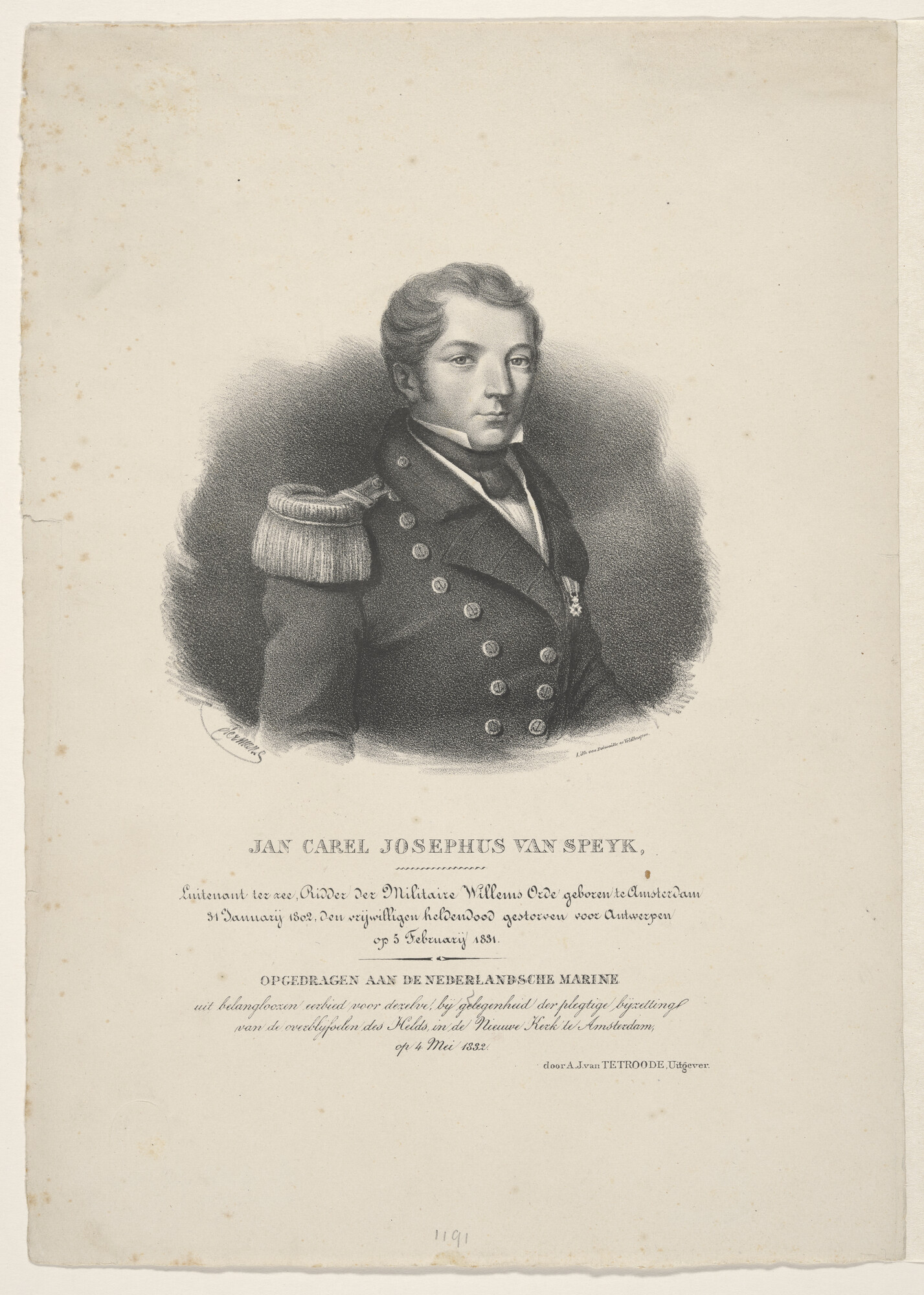 A.0482(03)44; Portret van J.C.J. van Speyk; prent