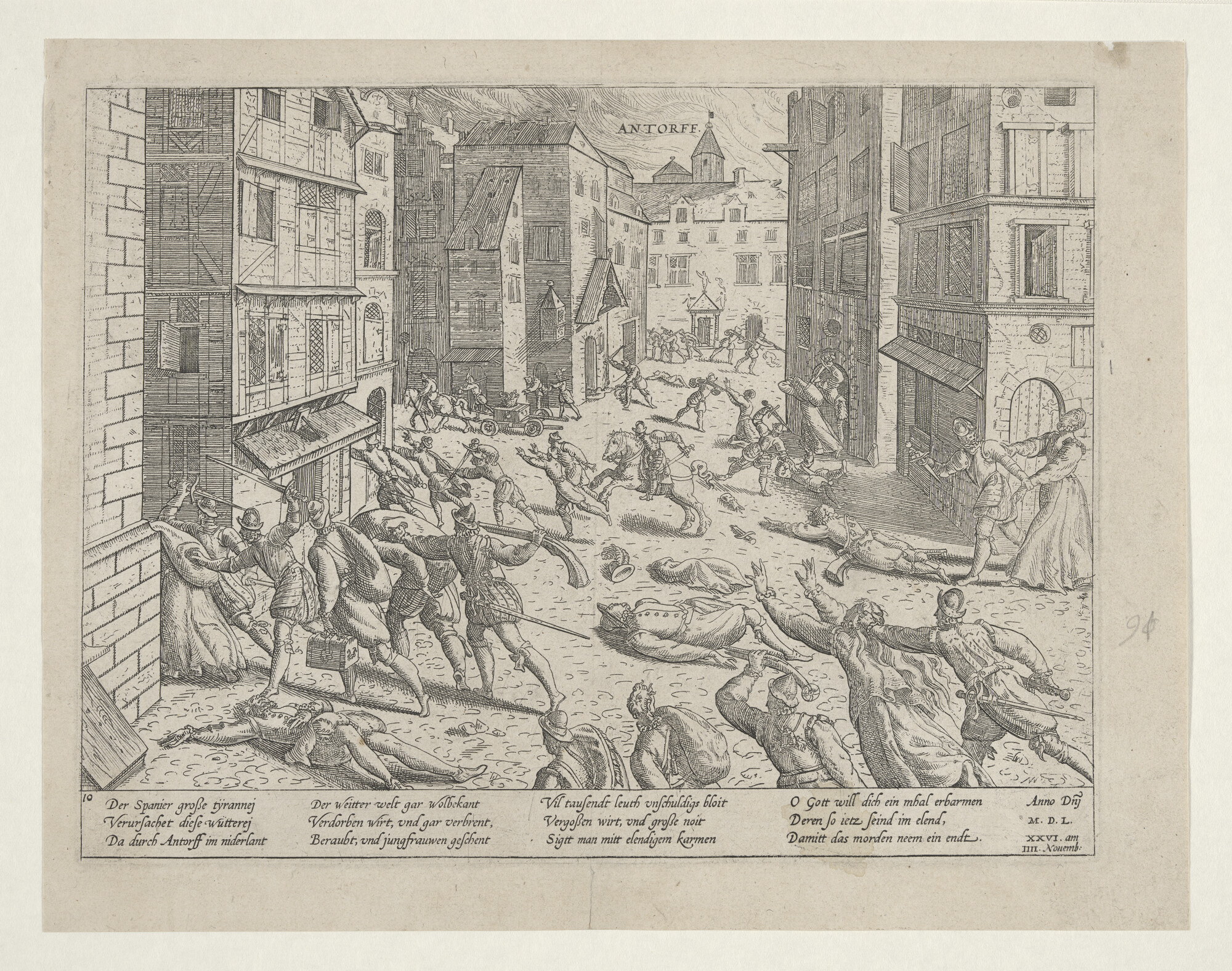 A.0145(027)153; Spaanse Furie te Antwerpen, 4 november 1576; prent