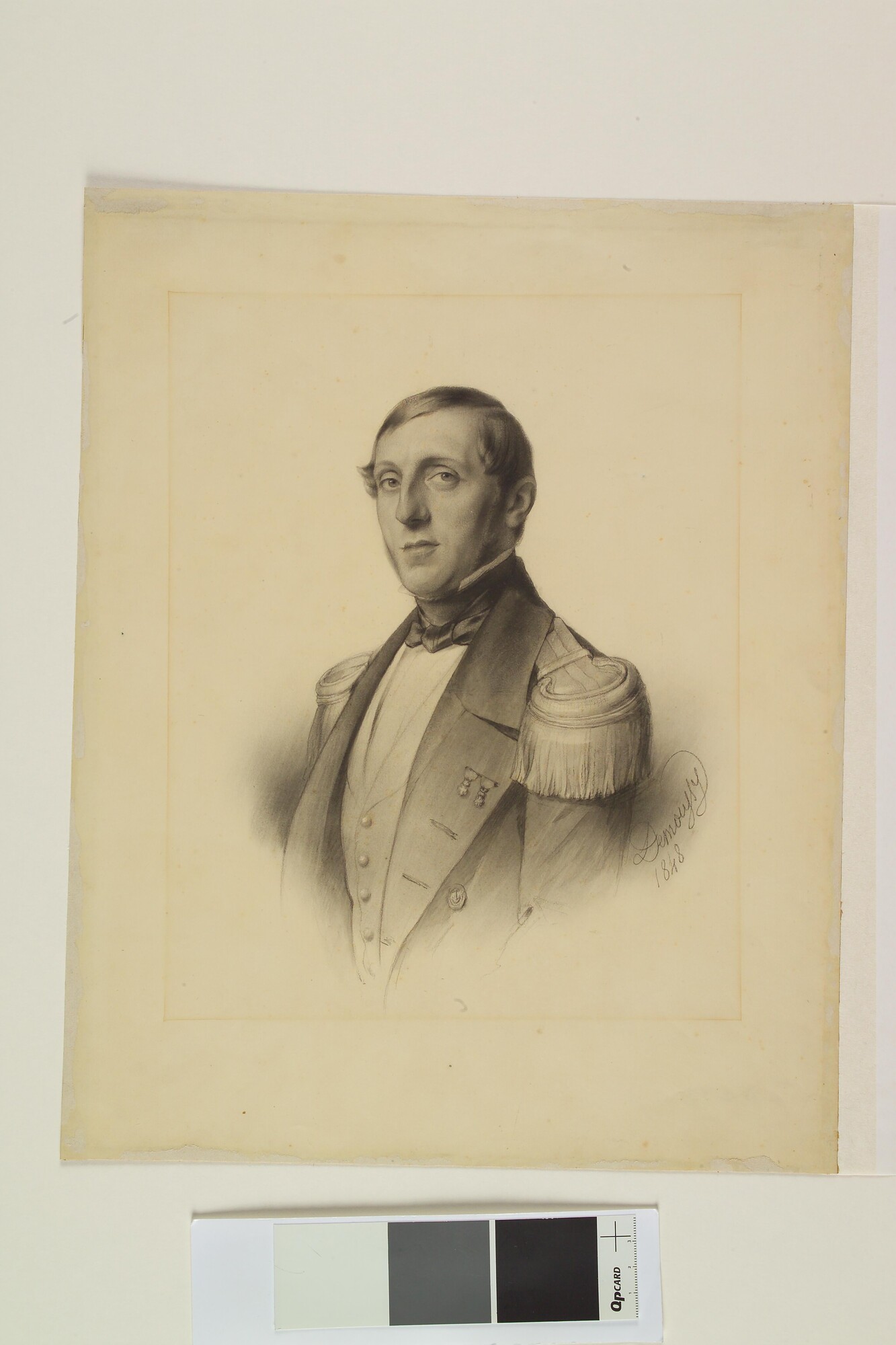 A.0477(07)1; Portret van Pieter Melvill van Carnbee (1816-1856), luitenant ter zee eerste klasse (1850-1853); tekening