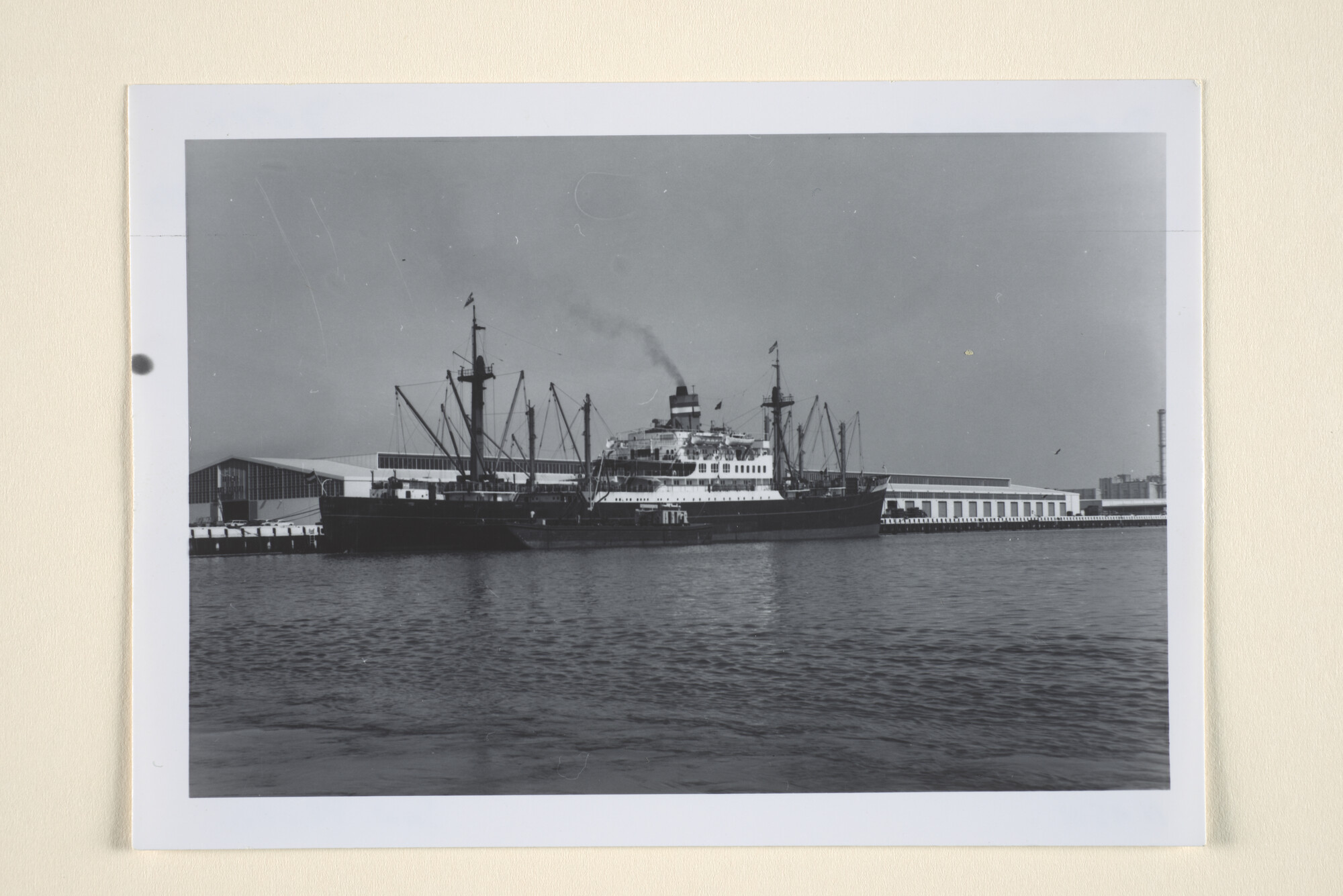 1995.5809; De vracht-passagiersschip ms. 'Diemersdijk' van de Holland-Amerika Lijn ligt afgemeerd in de haven van San Pedro; foto