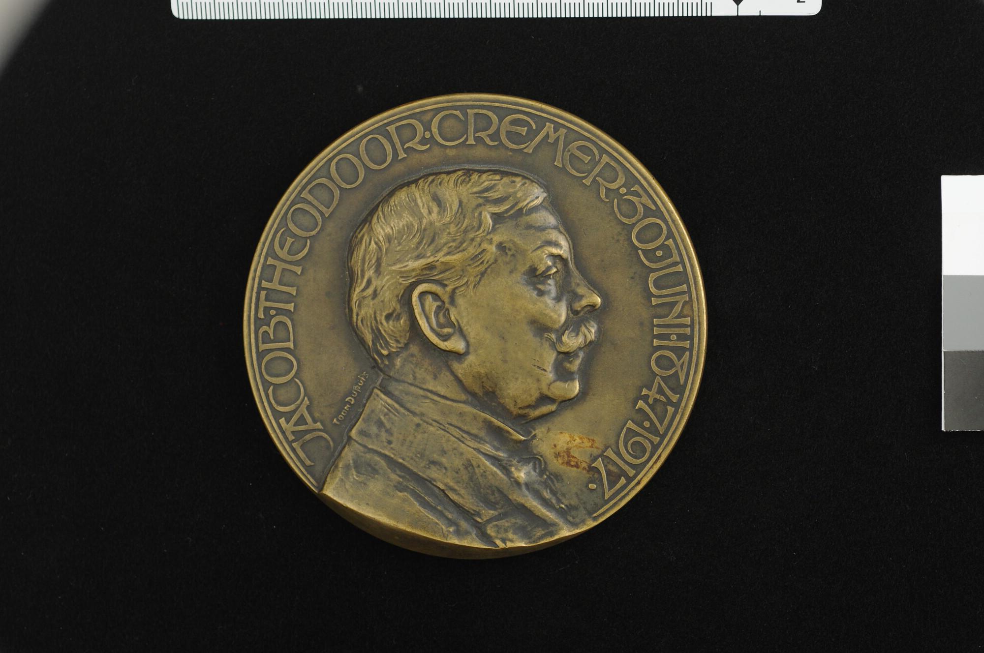 S.5444(7506); Penning op de 70ste verjaardag van J.Th. Cremer, 1917; penning