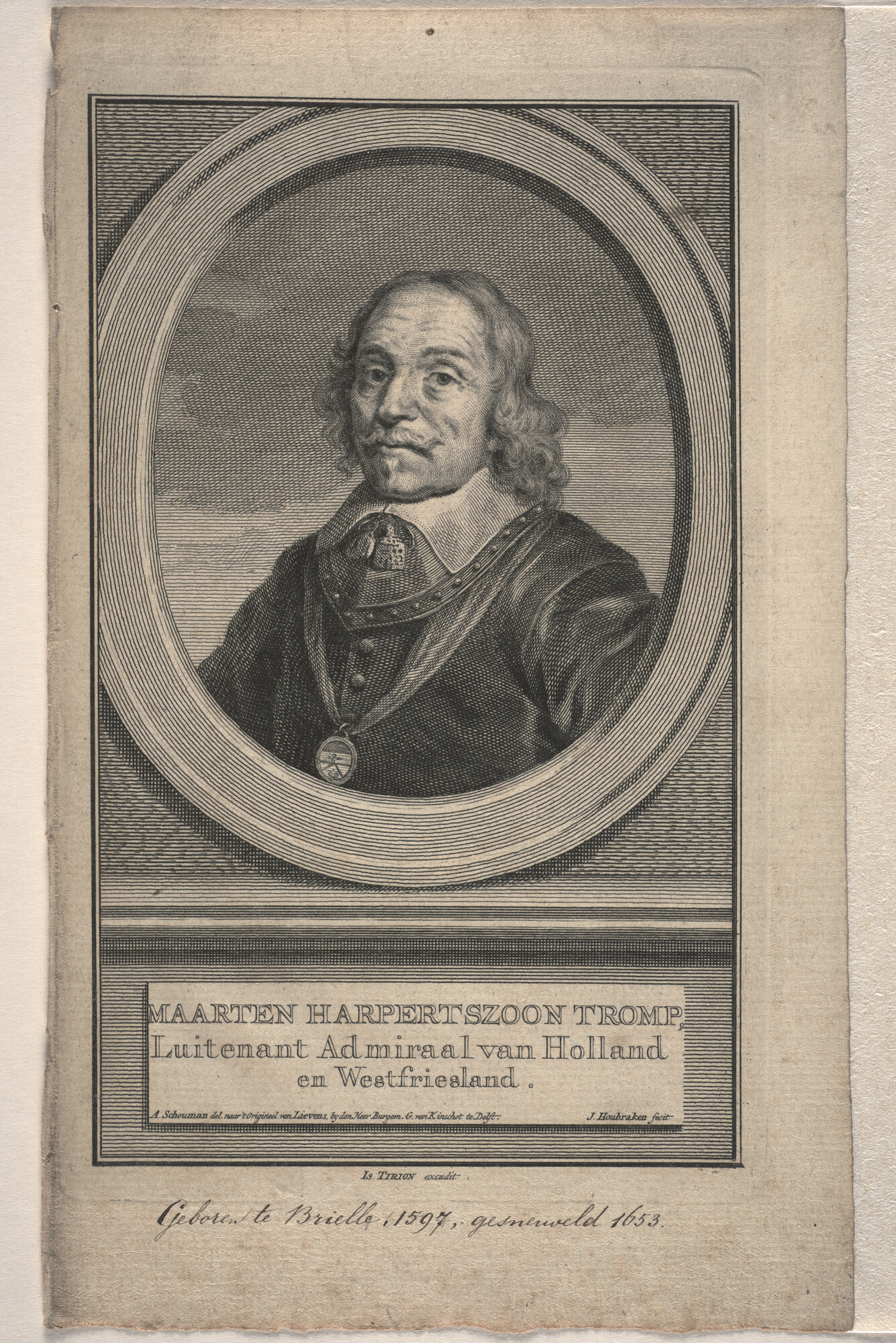 A.1361(19) [nr 0019]; Portret van Maarten Harpertsz Tromp, Luitenant-Admiraal van Holland en West-Friesland; prent