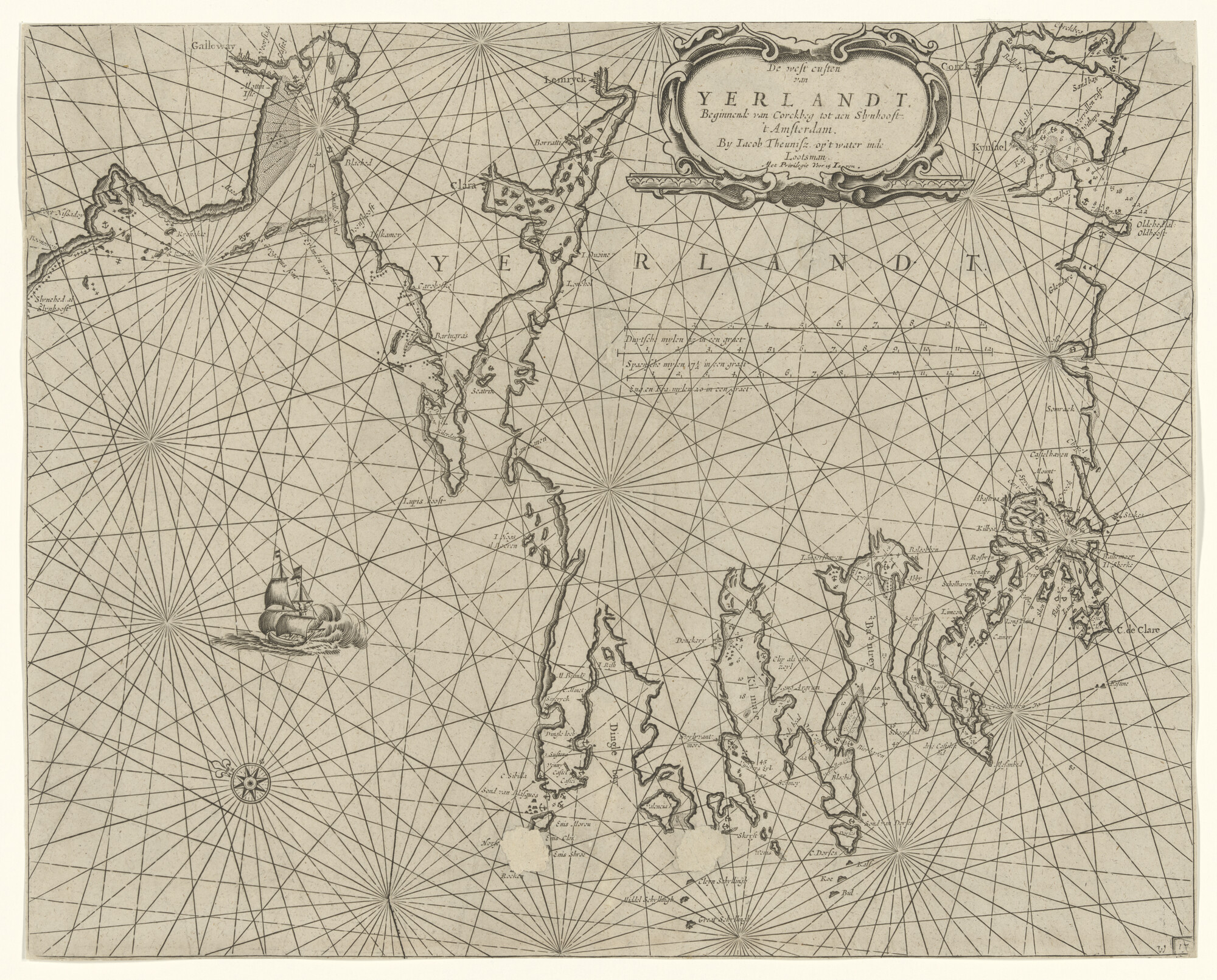 S.1072(02)11; Zeekaart van de westkust van Ierland tussen het eiland Corckbeg en Slynhooft; zeekaart