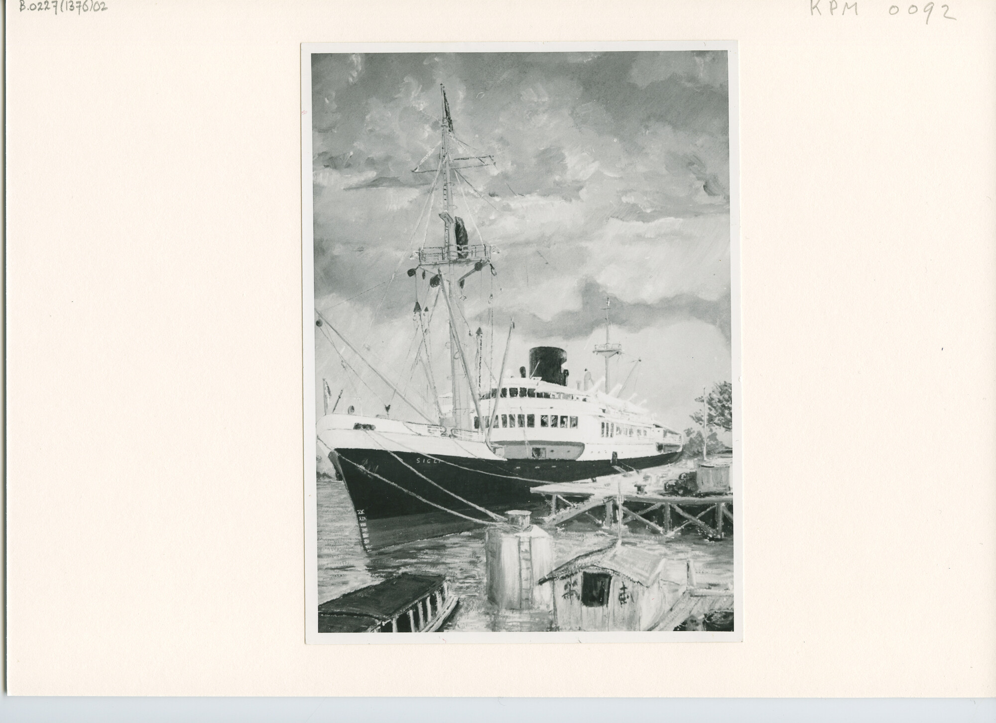B.0227(1376)02; Detailfotos van het olieverfschilderij van ms. Sigli afgemeerd te Sibu; foto