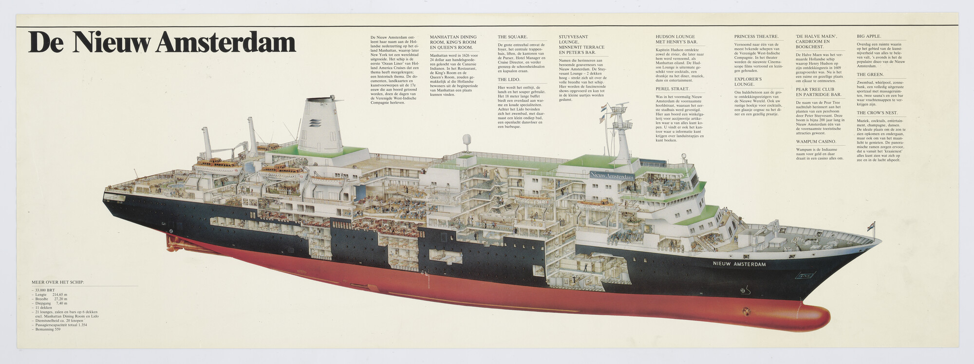 1994.5055; De 'Nieuw Amsterdam' van de Holland-Amerika Lijn; affiche