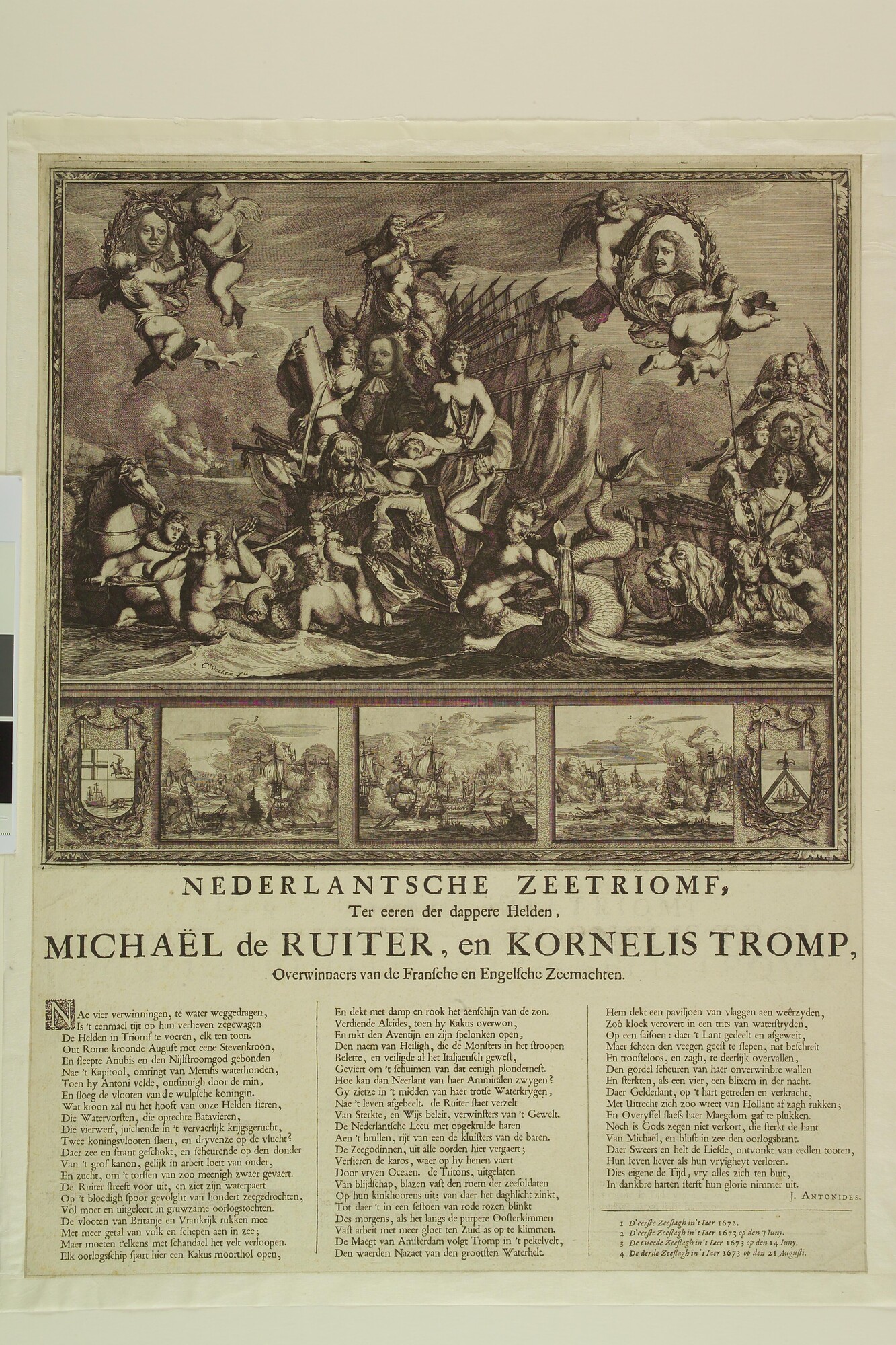 A.2160 [nr 0001]; Zinneprent op Michiel de Ruyter en Cornelis Tromp; prent