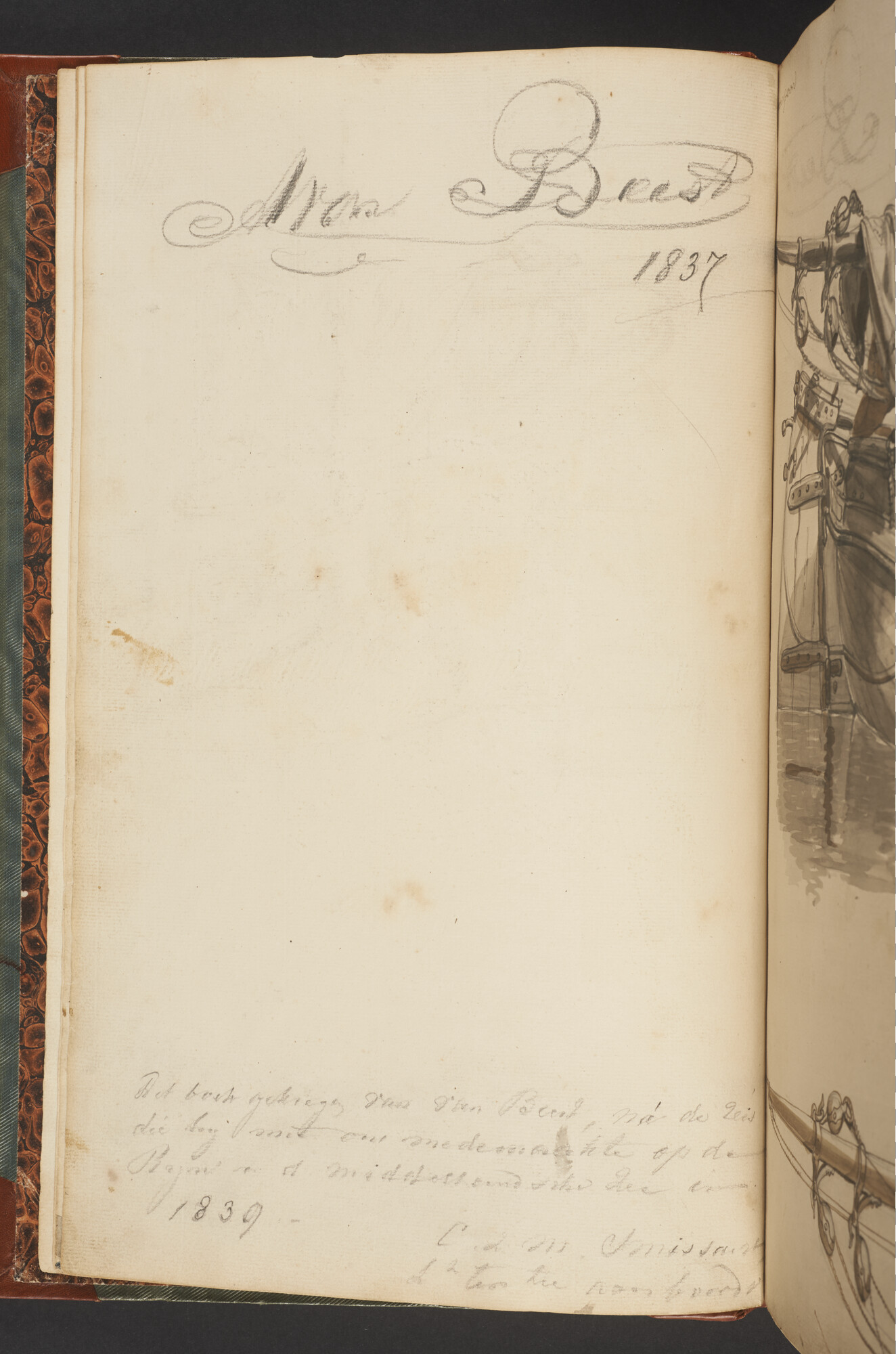 A.3222; Schetsboek met tekeningen door Albertus van Beest en Louis Meijer; schetsboek