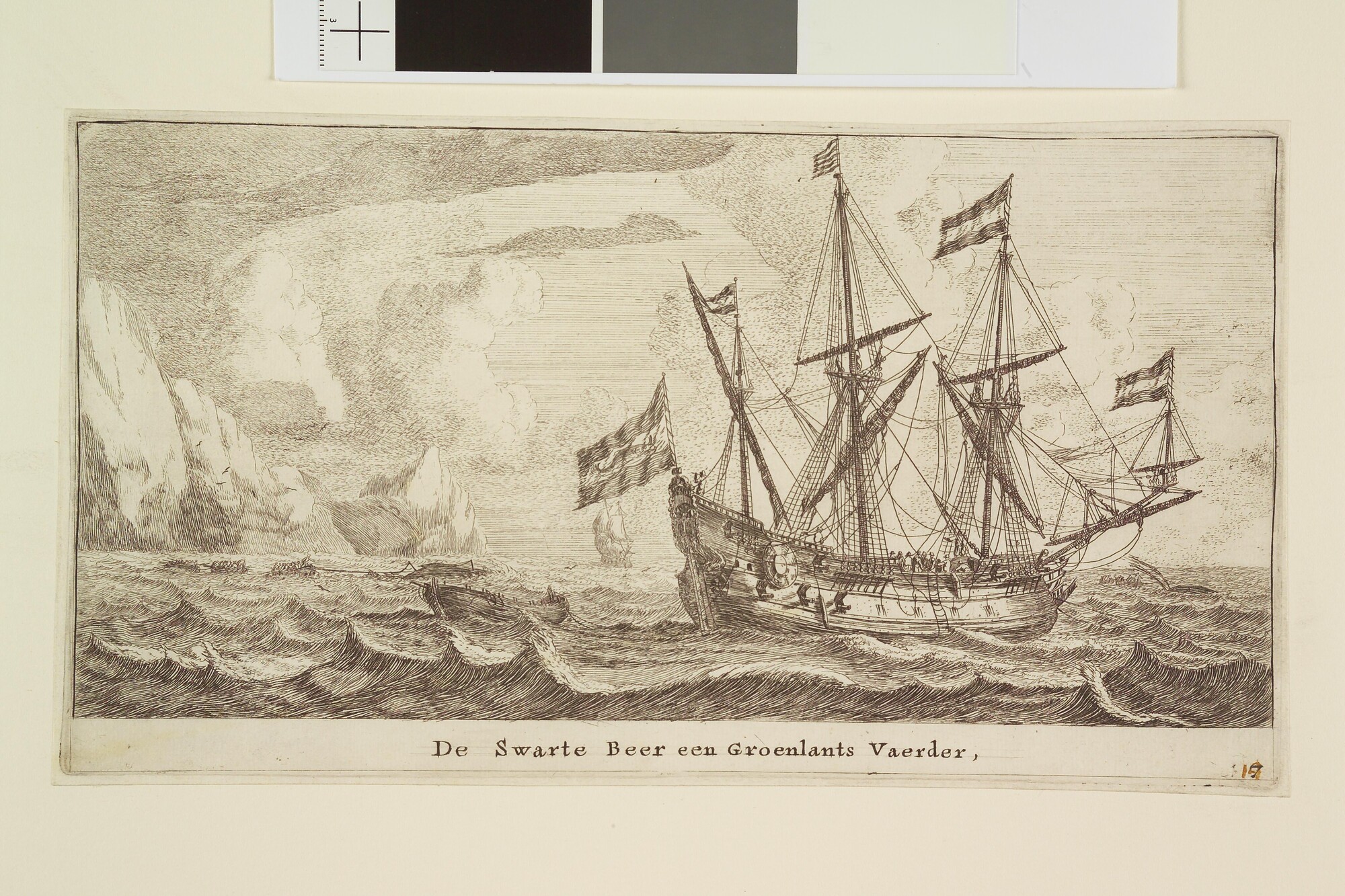 A.4534(b); De Groenlandvaarder 'Zwarte Beer'; prent
