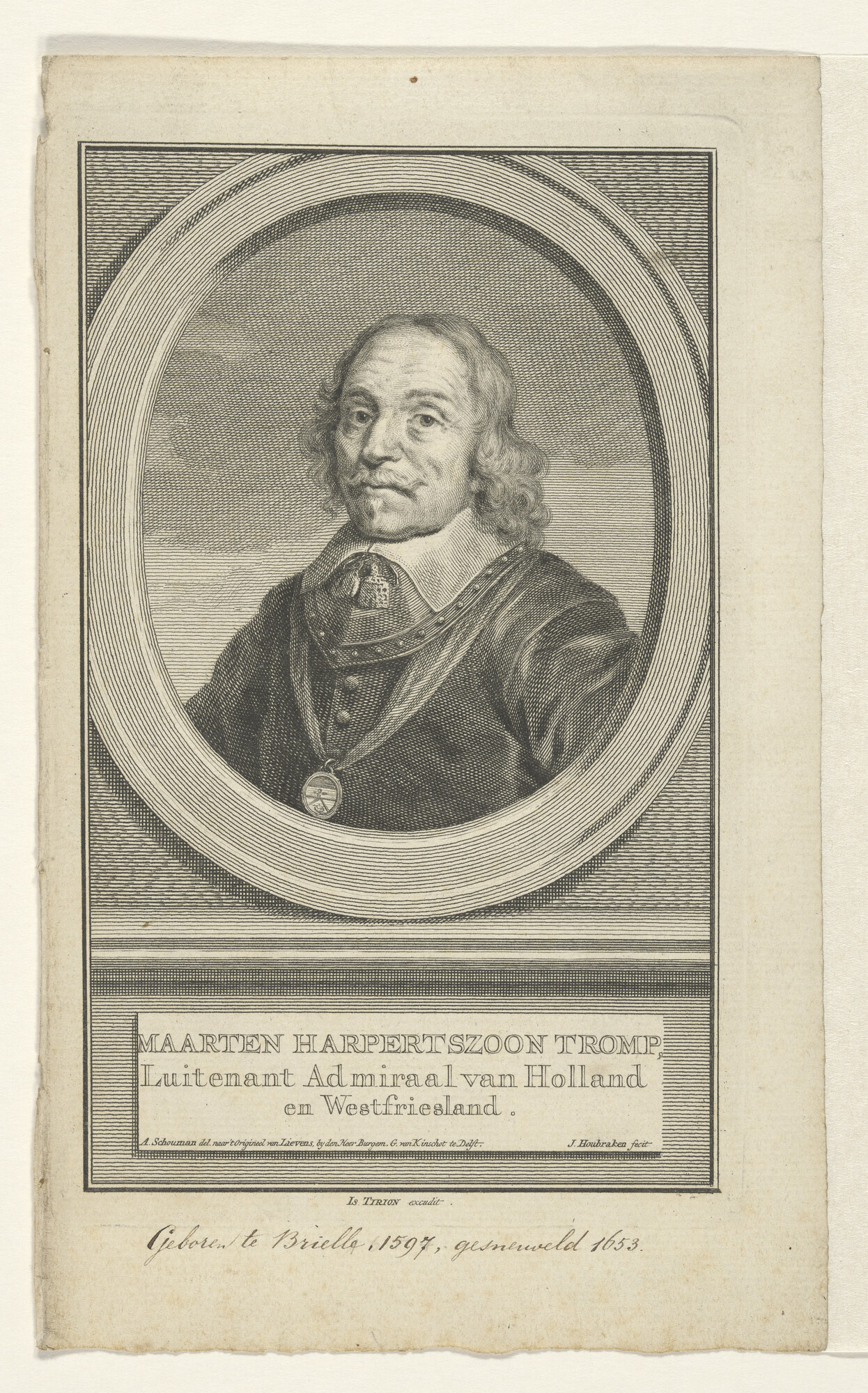 A.1361(19) [nr 0019]; Portret van Maarten Harpertsz Tromp, Luitenant-Admiraal van Holland en West-Friesland; prent
